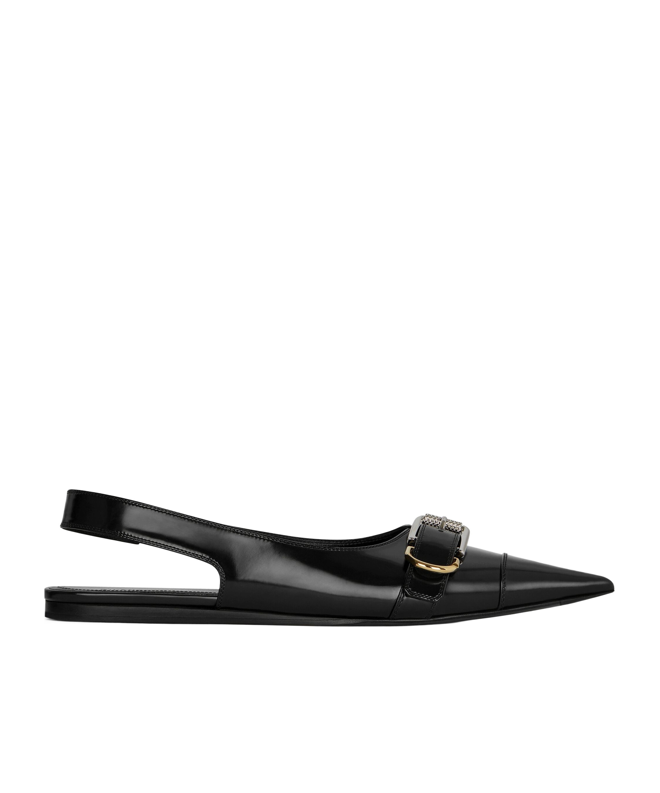 Shop Givenchy Voyou Flat Slingbacks In Leather In Black