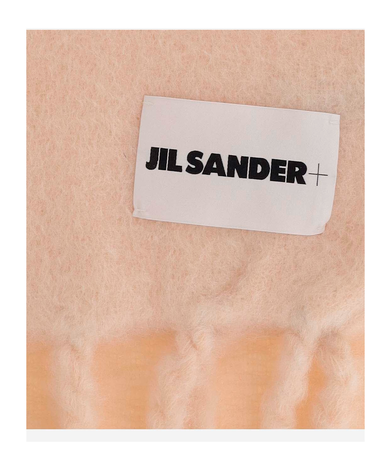 Jil Sander Wool Blend Scarf With Logo In Nude
