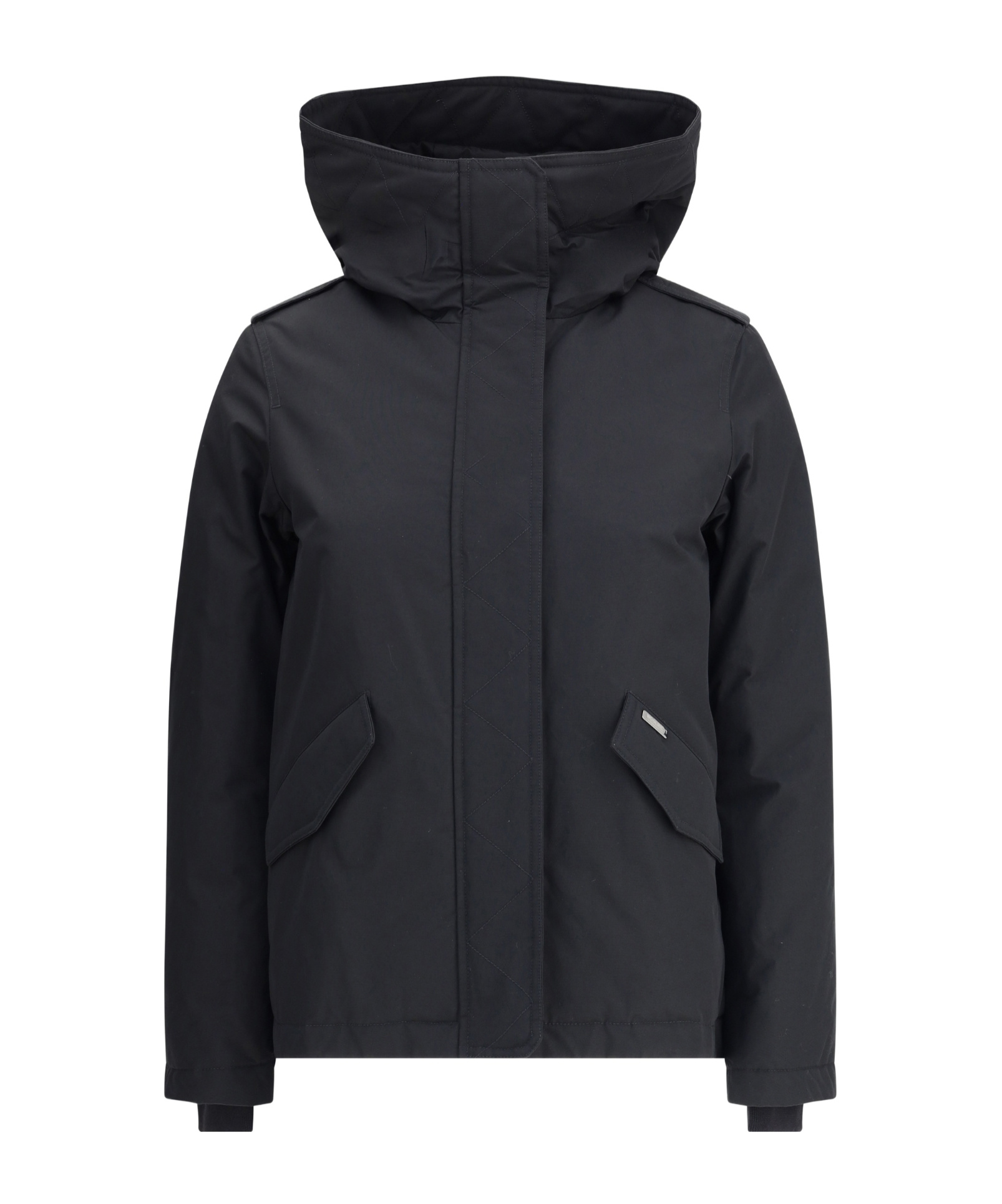 Woolrich Military Inspired Hooded Jacket In Black
