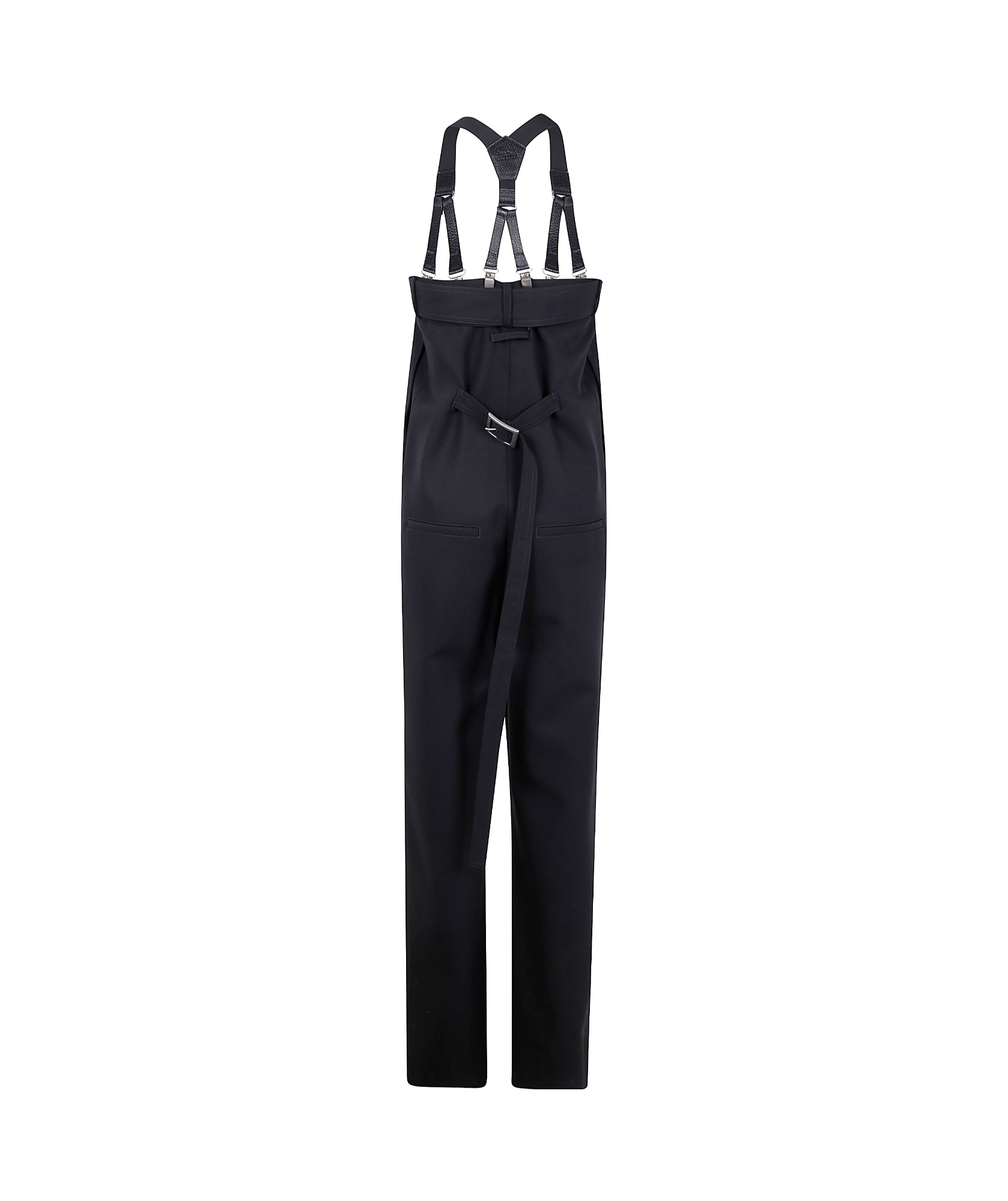 Jean Paul Gaultier Wool Tailored Overall With Suspender In Black