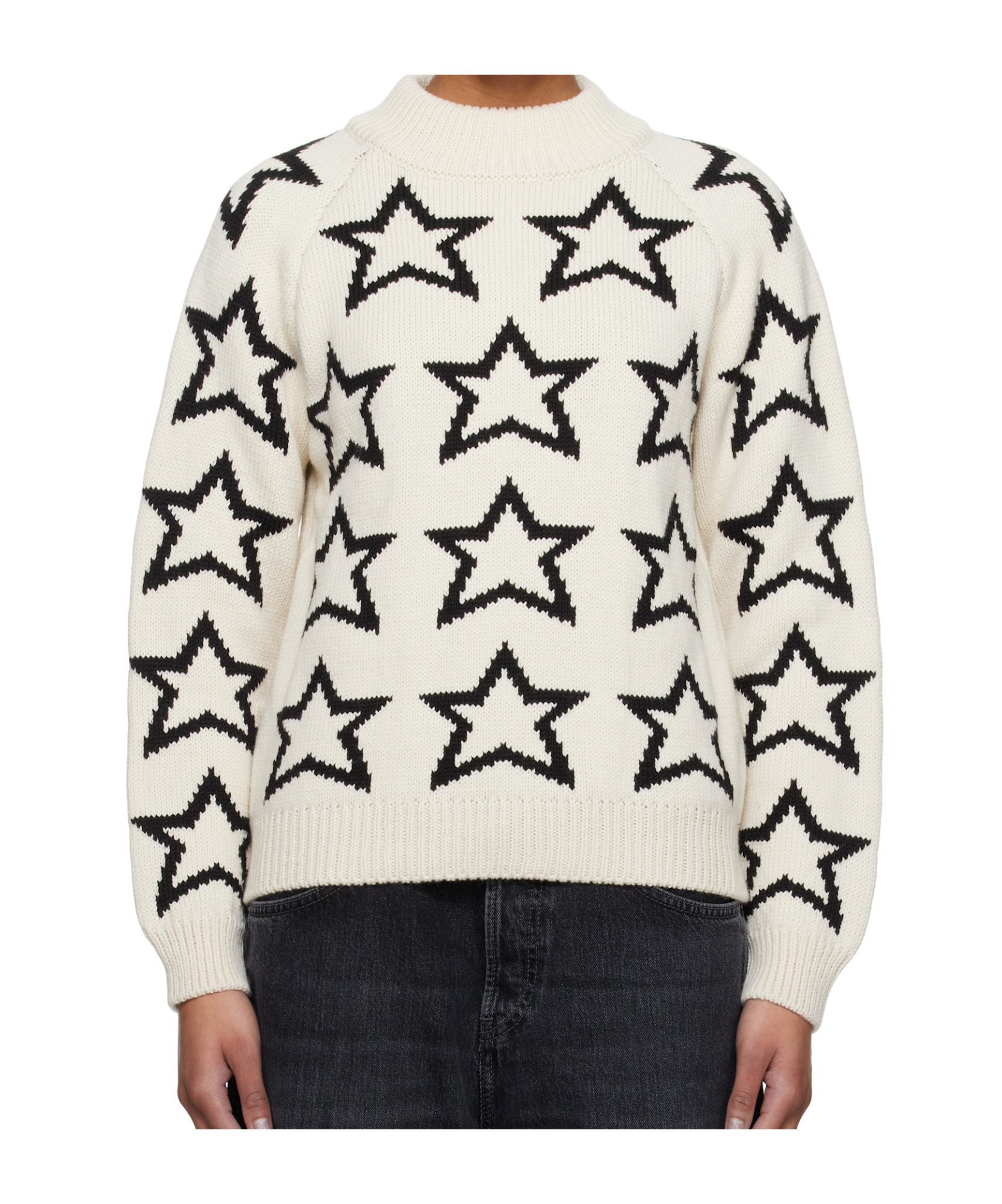 Re/done Long Sleeve Sweater In White