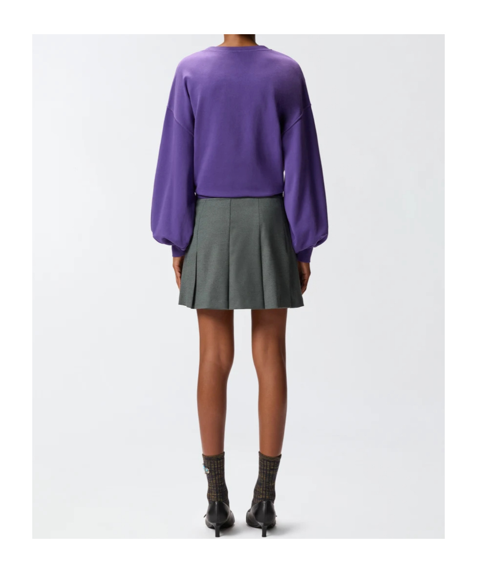 Pinko Pleated Wool-blend Mini Skirt In Gray