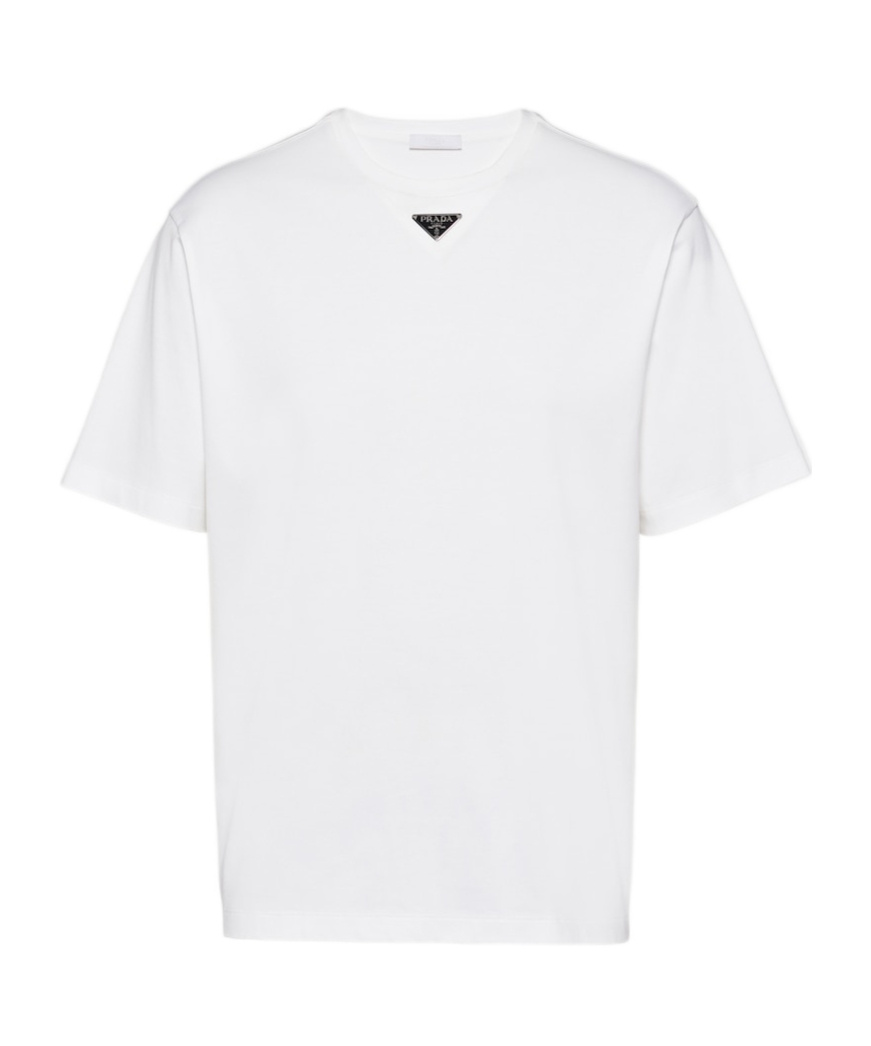 Prada Oversized White Cotton Logo T-shirt In White