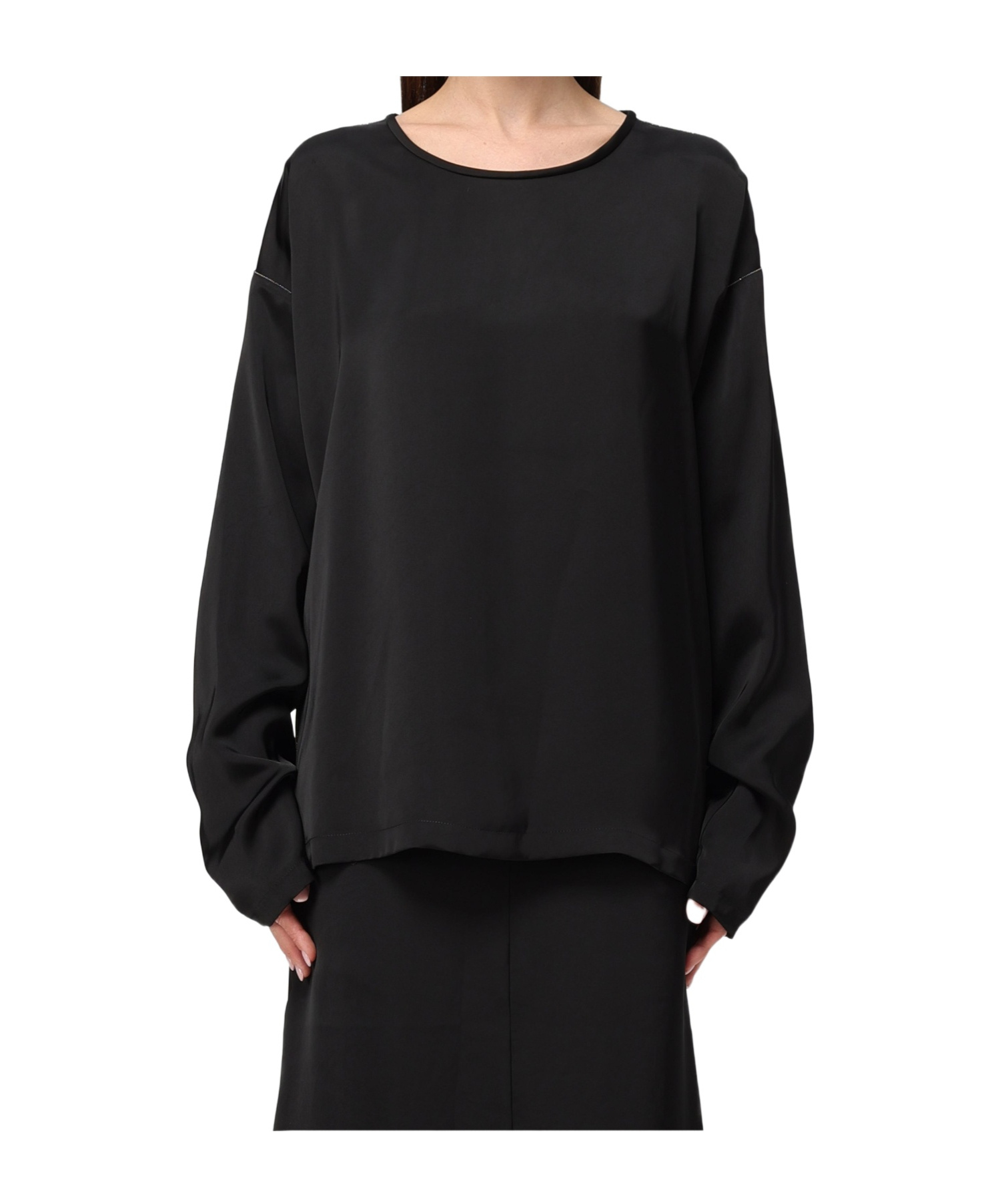 Fabiana Filippi Round-neck Blouse In Black