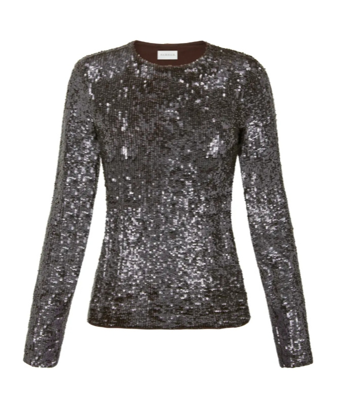 P.a.r.o.s.h Sequin-embellished Parosh Top In Brown