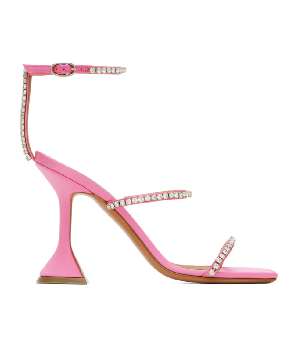 AMINA MUADDI GILD CRYSTAL EMBELLISHED HIGH-HEELED SANDALS 