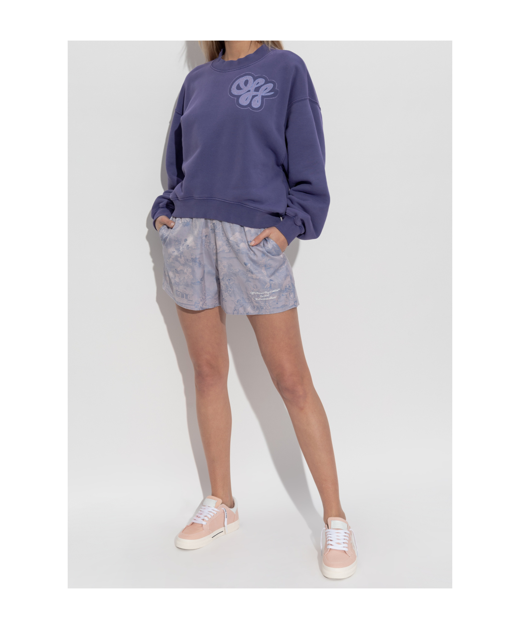 OFF-WHITE OFF-WHIT LOGO PRINTED CREWNECK T-SHIRT