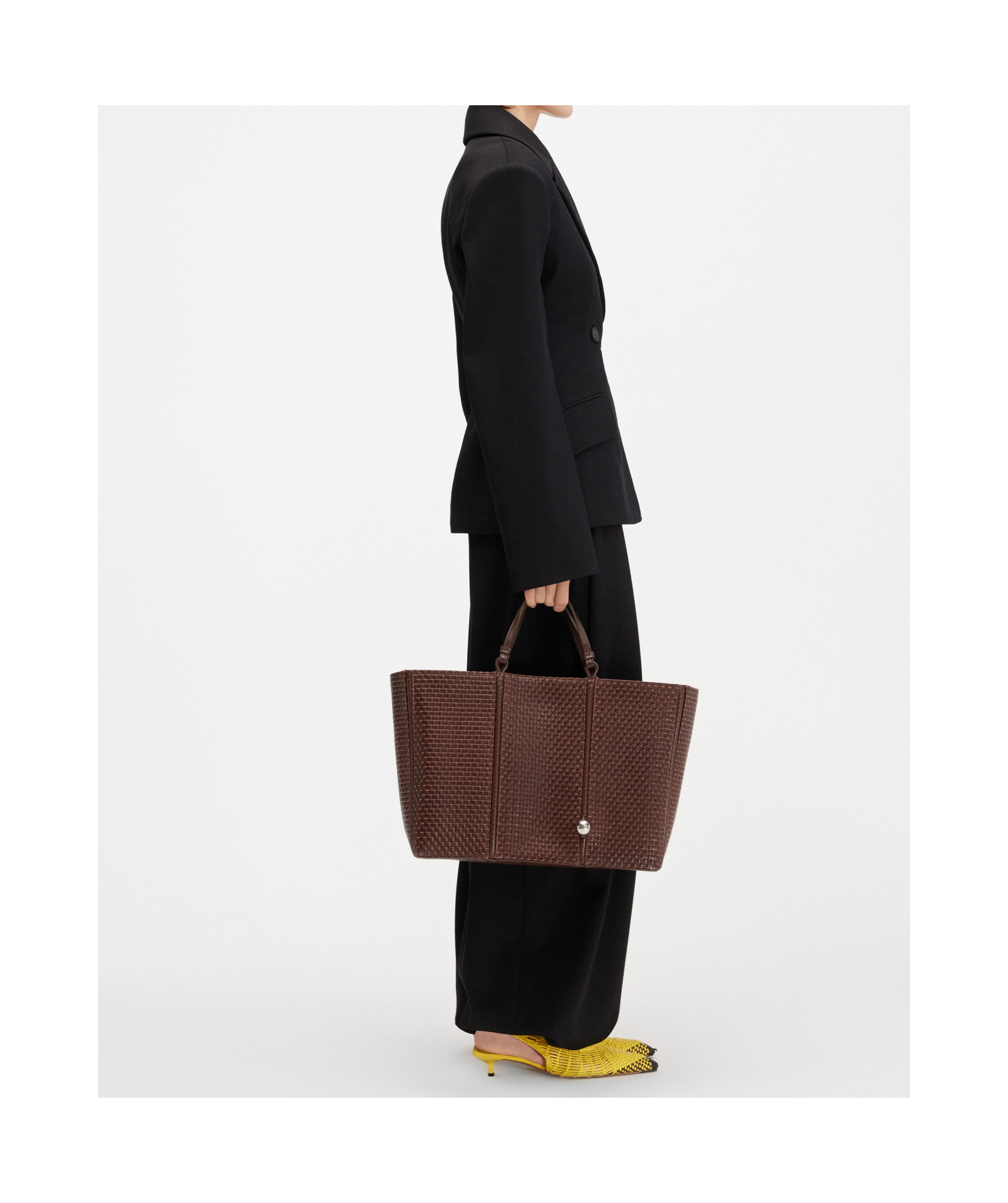 Jacquemus Structured Wool Jacket Exaggerated Shoulders In Black