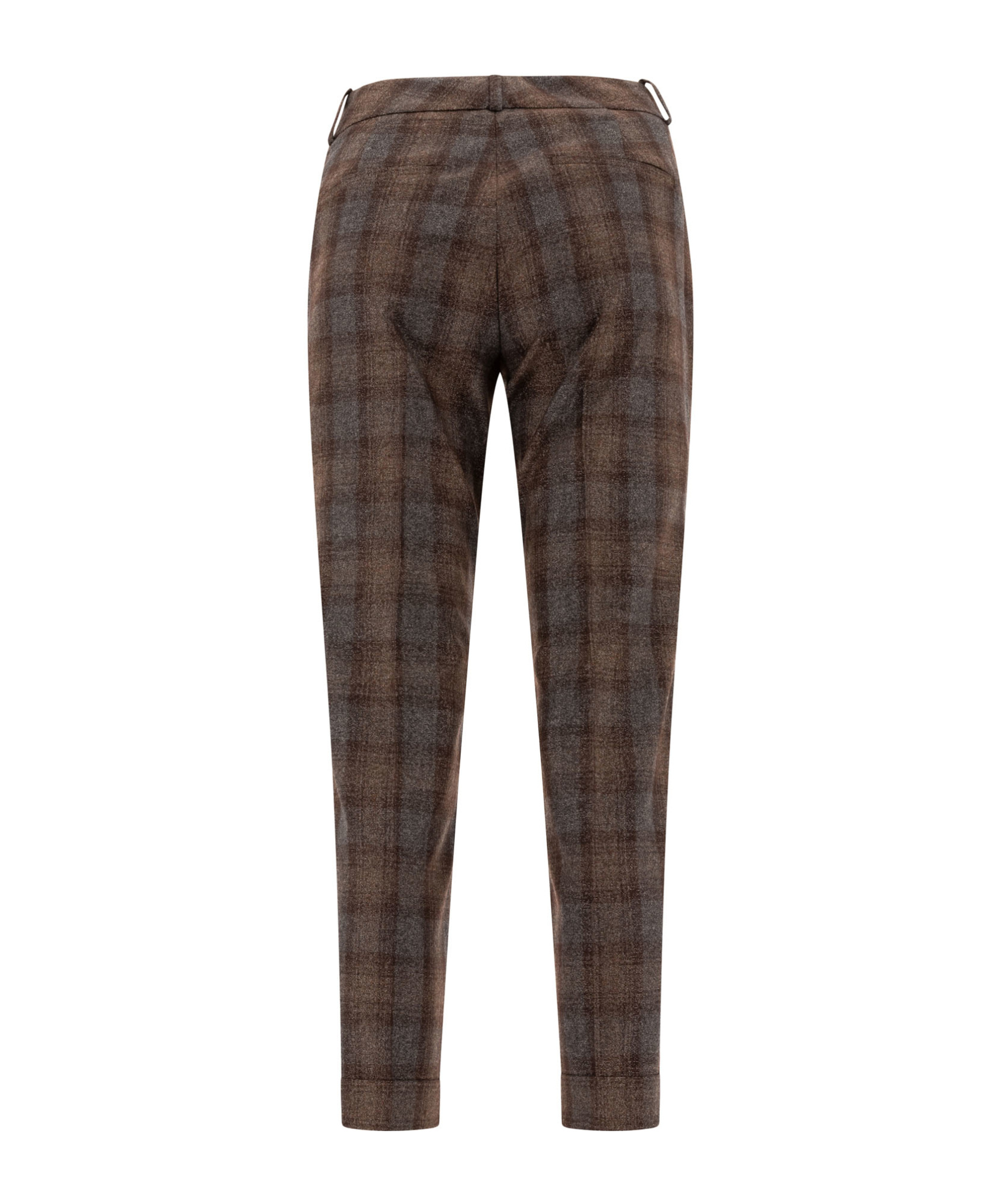 Peserico Check Wool Trousers In Black