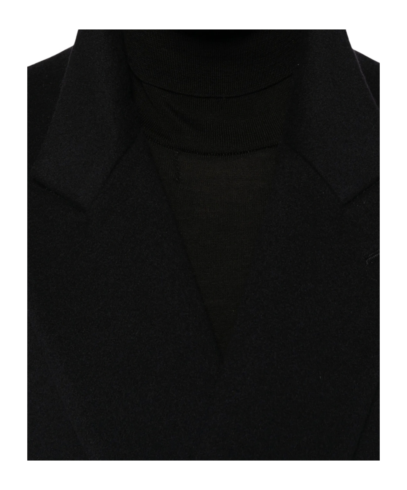 Lardini Double-breasted Coat In Black