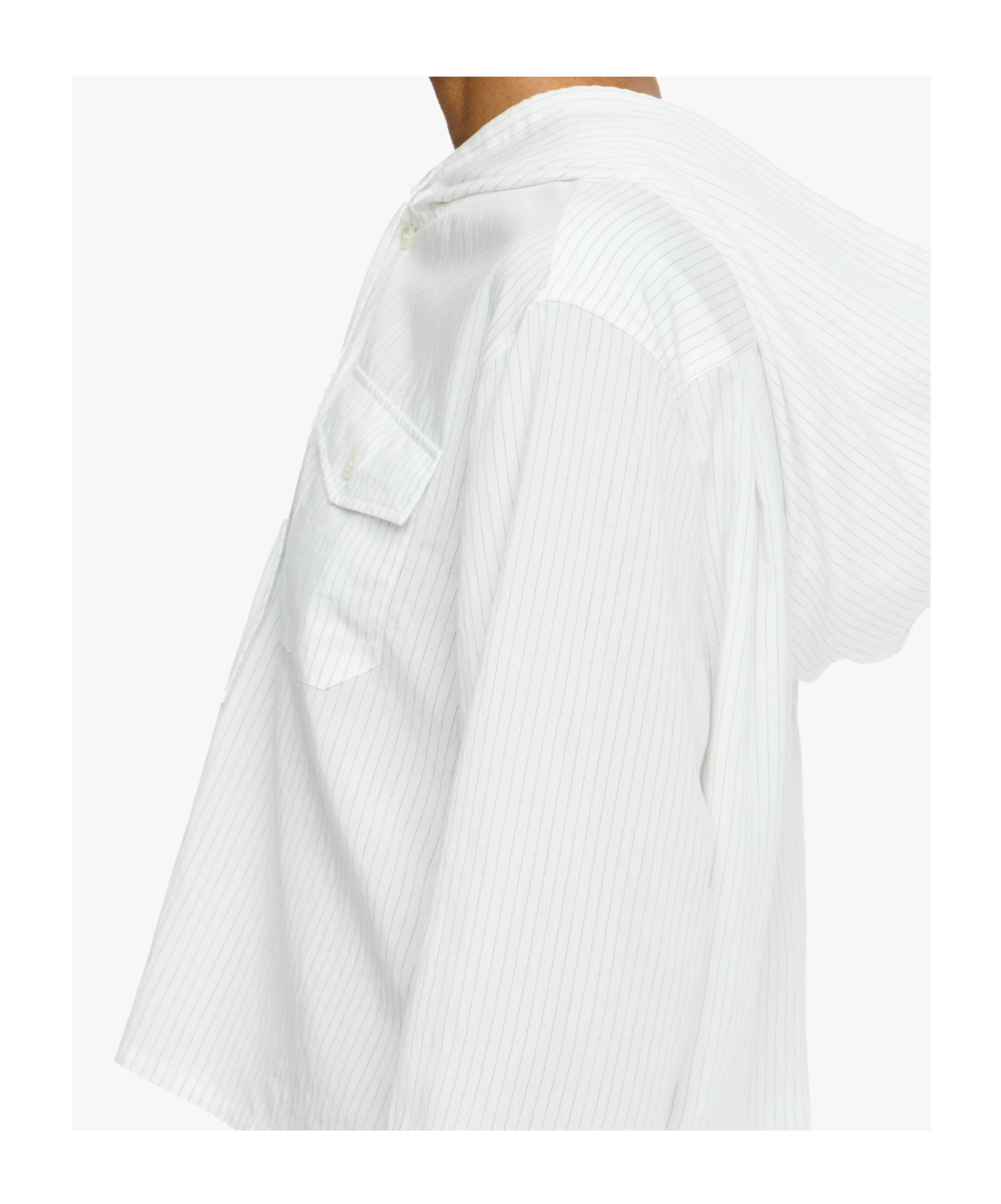 Jw Anderson Cropped Hooded Shirt In White