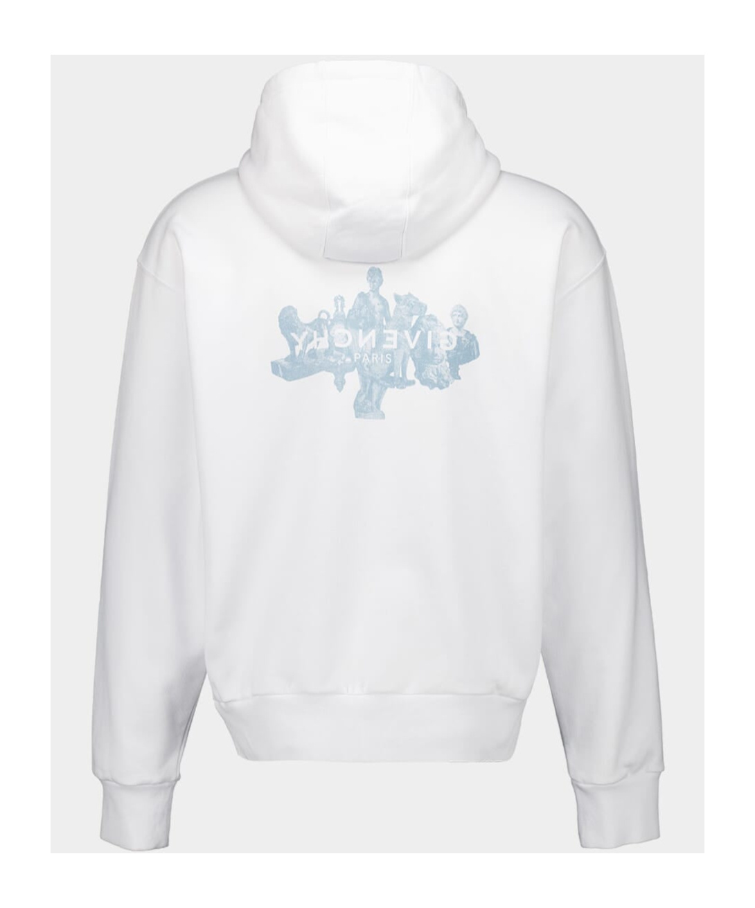 Givenchy Mens White Logo-embroidered Ribbed Cotton-blend Hoody In White
