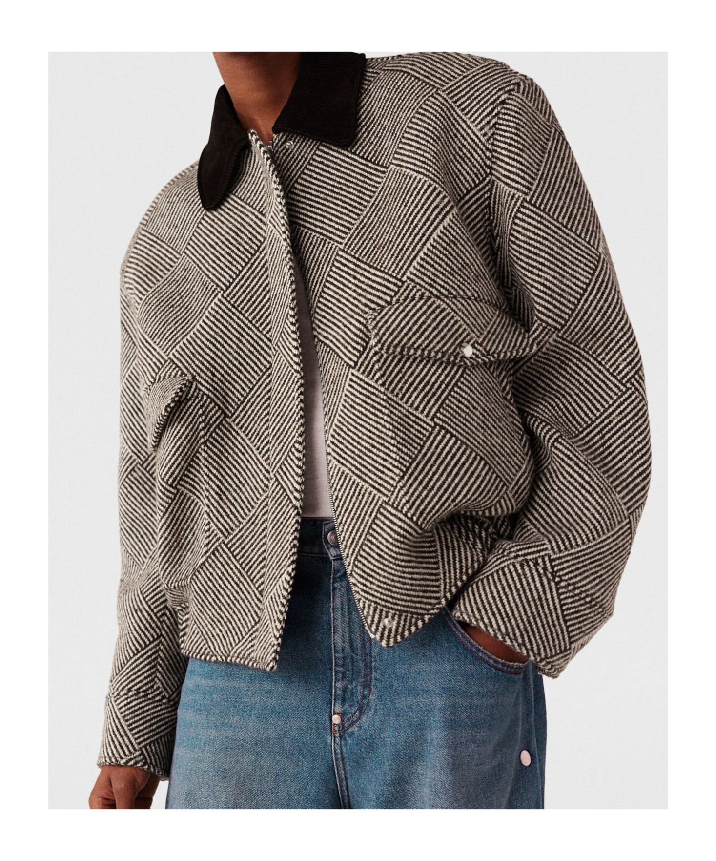 Stella Mccartney Long Sleeved Tweed Jacket In Multicolor
