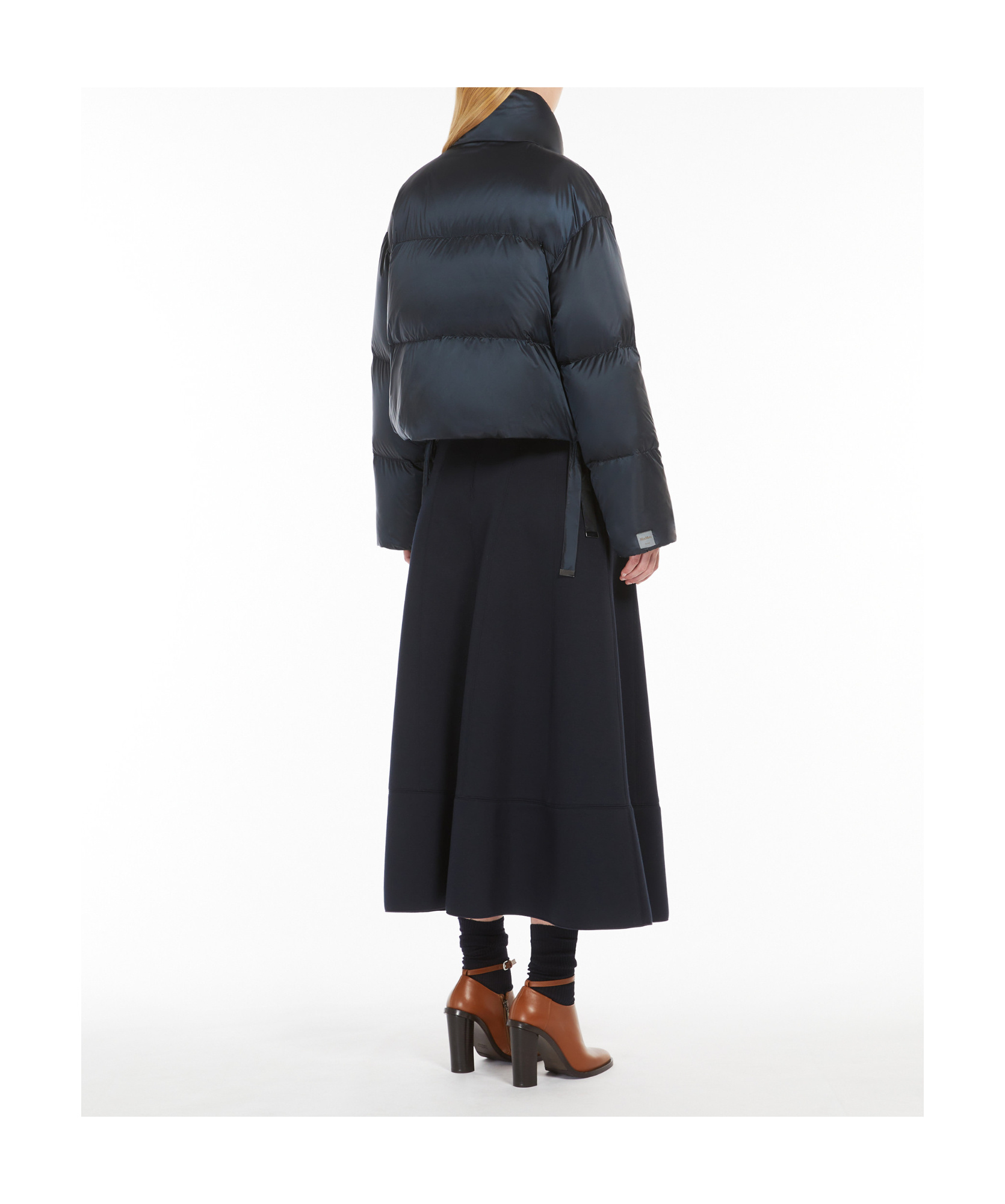 Max Mara Long-sleeved Down Jacket In Black