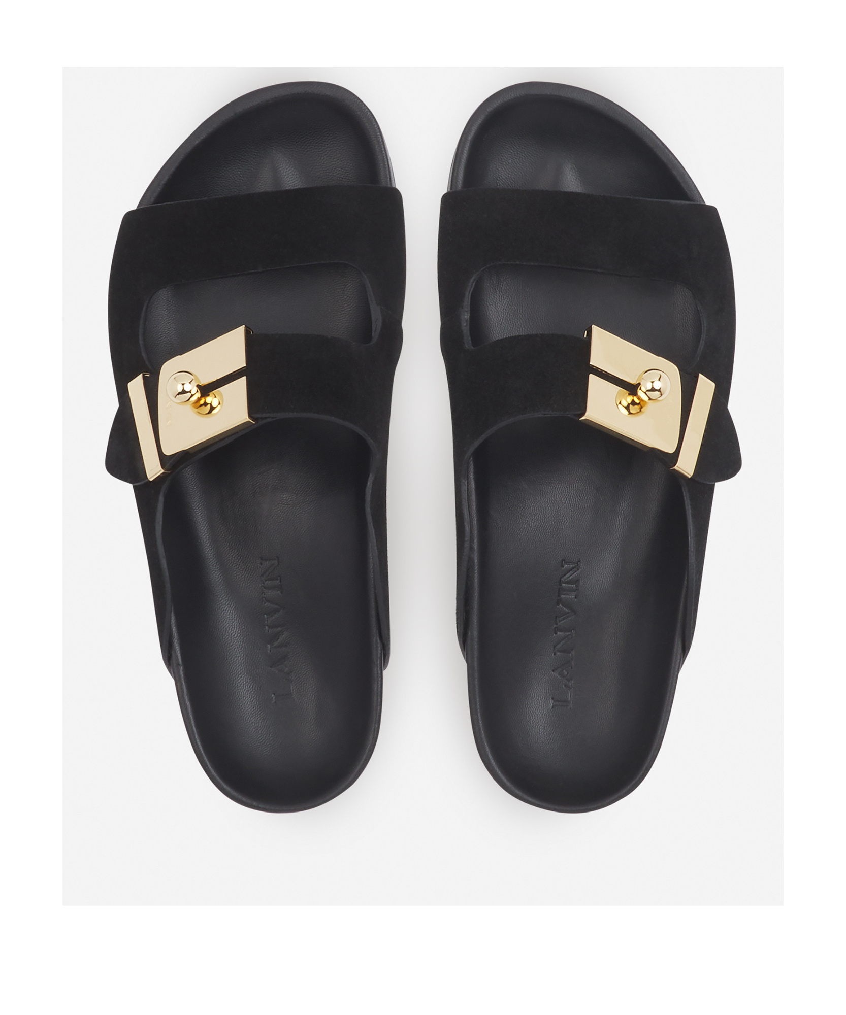 Lanvin Tinkle Suede Sandals In Black