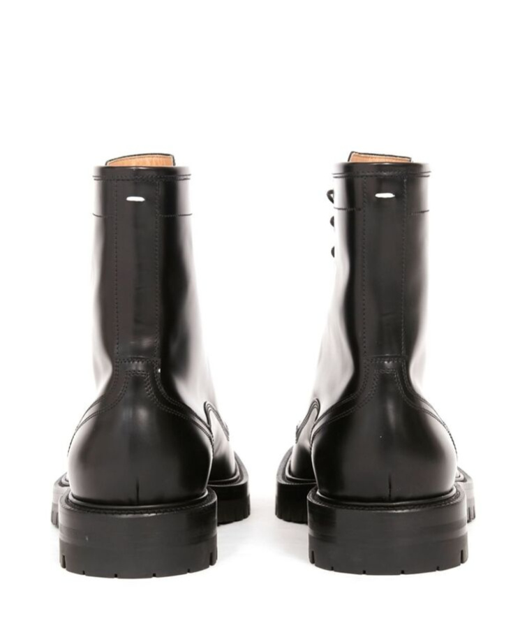 Maison Margiela Tabi Split-toe Lace-up Boots In Black