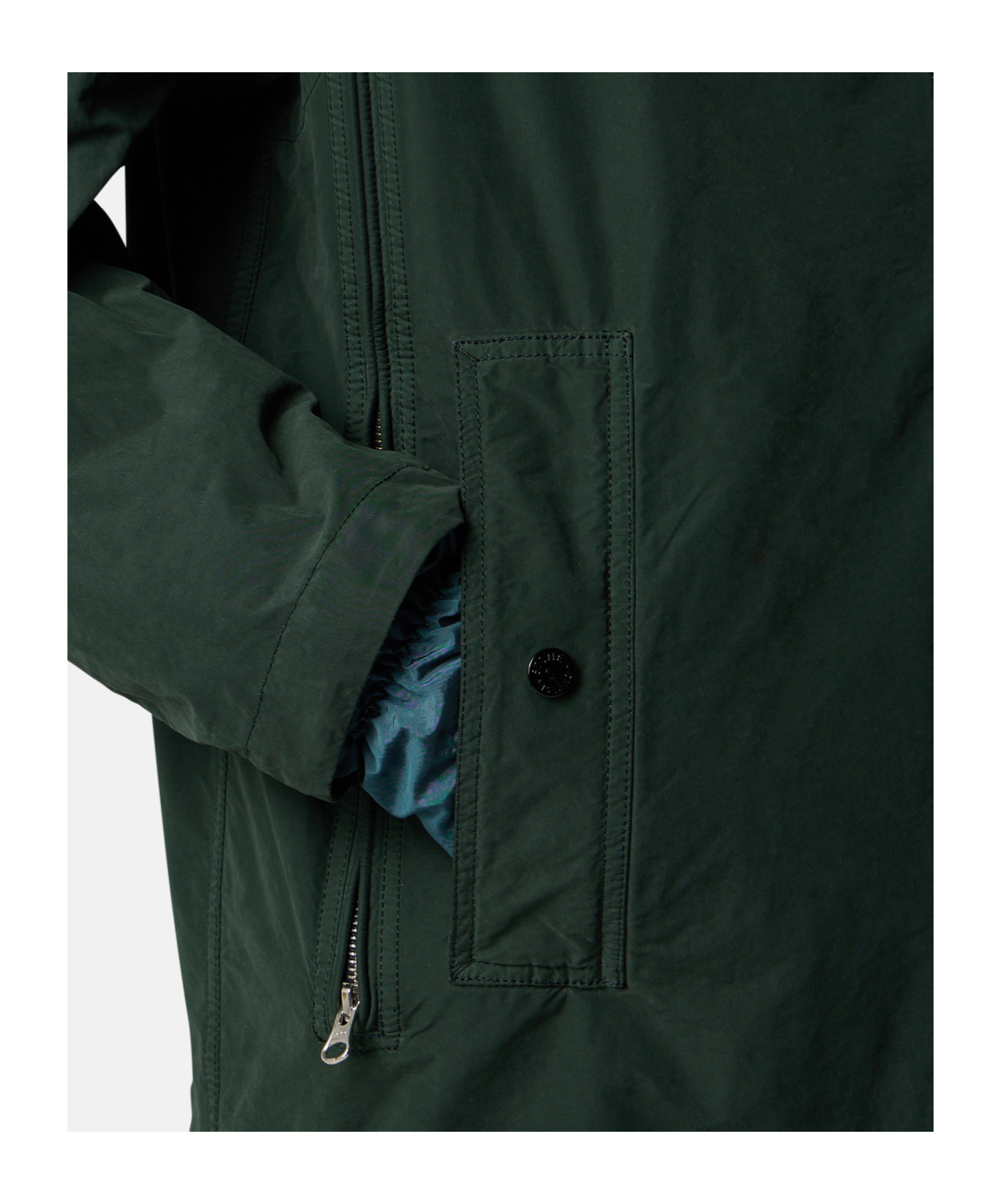 Stone Island Hooded Jacket With Anti-drop And Zip Pockets In Green