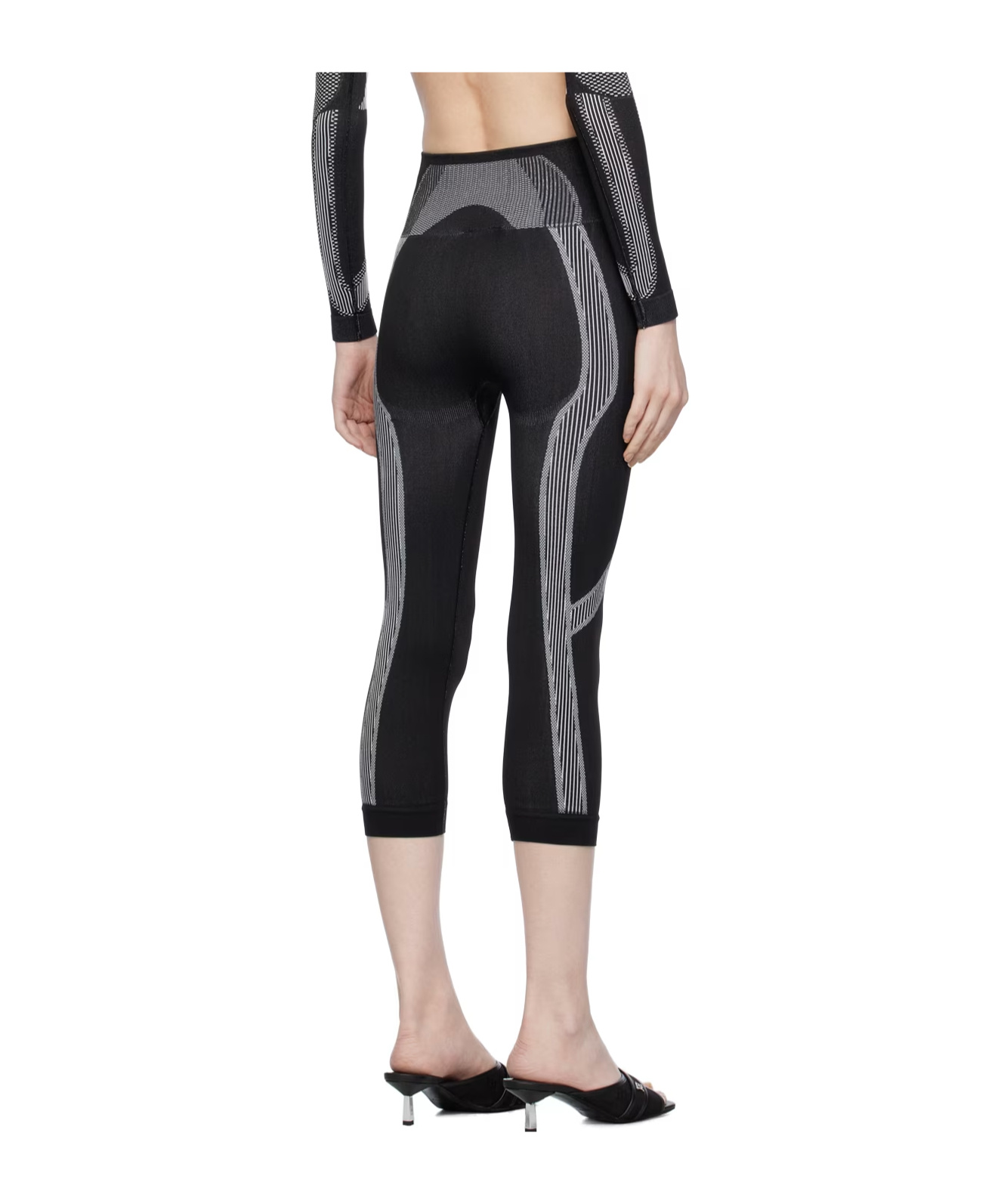 Misbhv Logo-waistband Cropped Leggings In Black