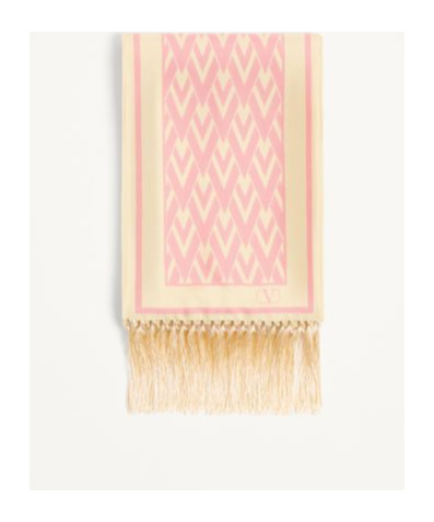 Shop Valentino Toute La V Bandeau Scarf In Nude
