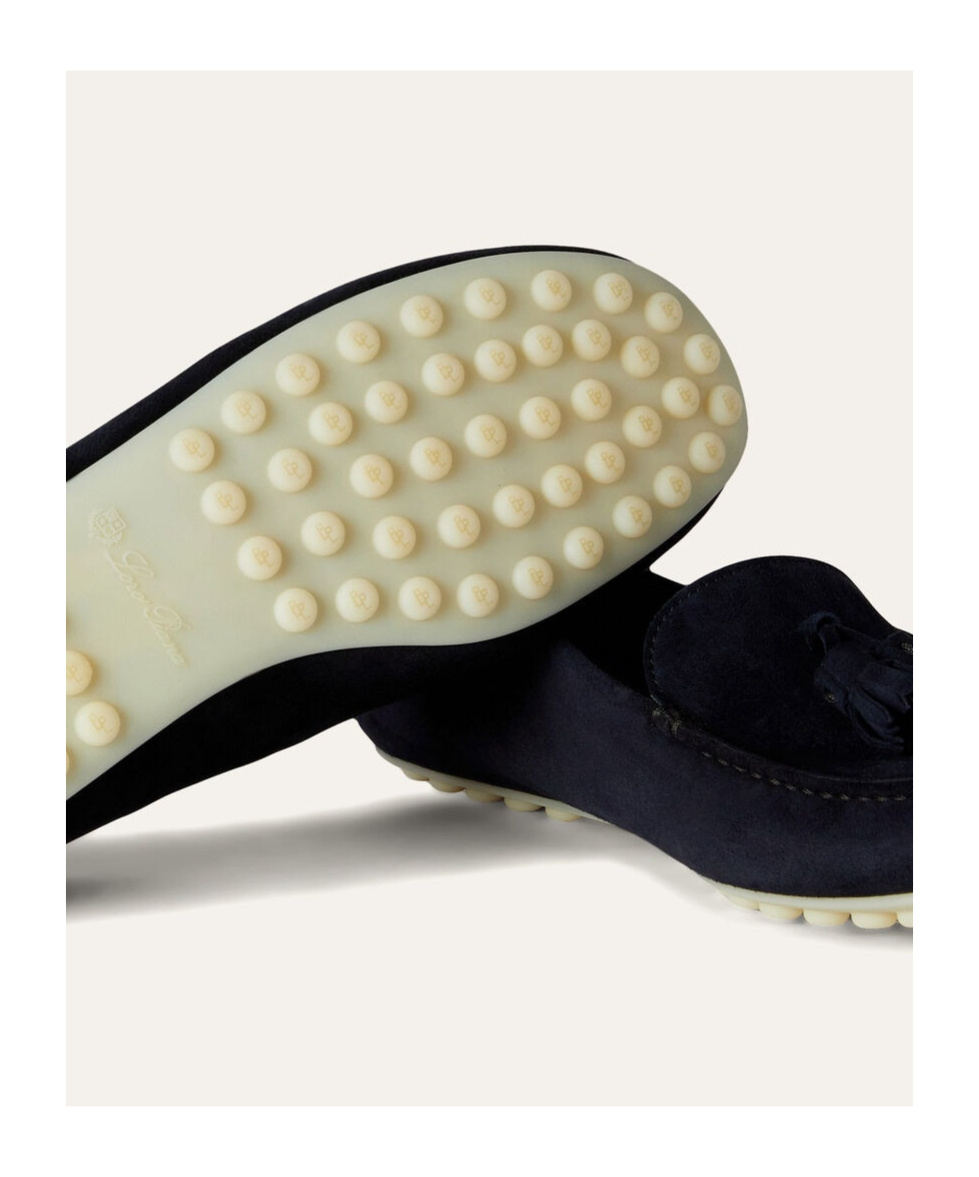 Shop Loro Piana Dot Sole Loafers In Black