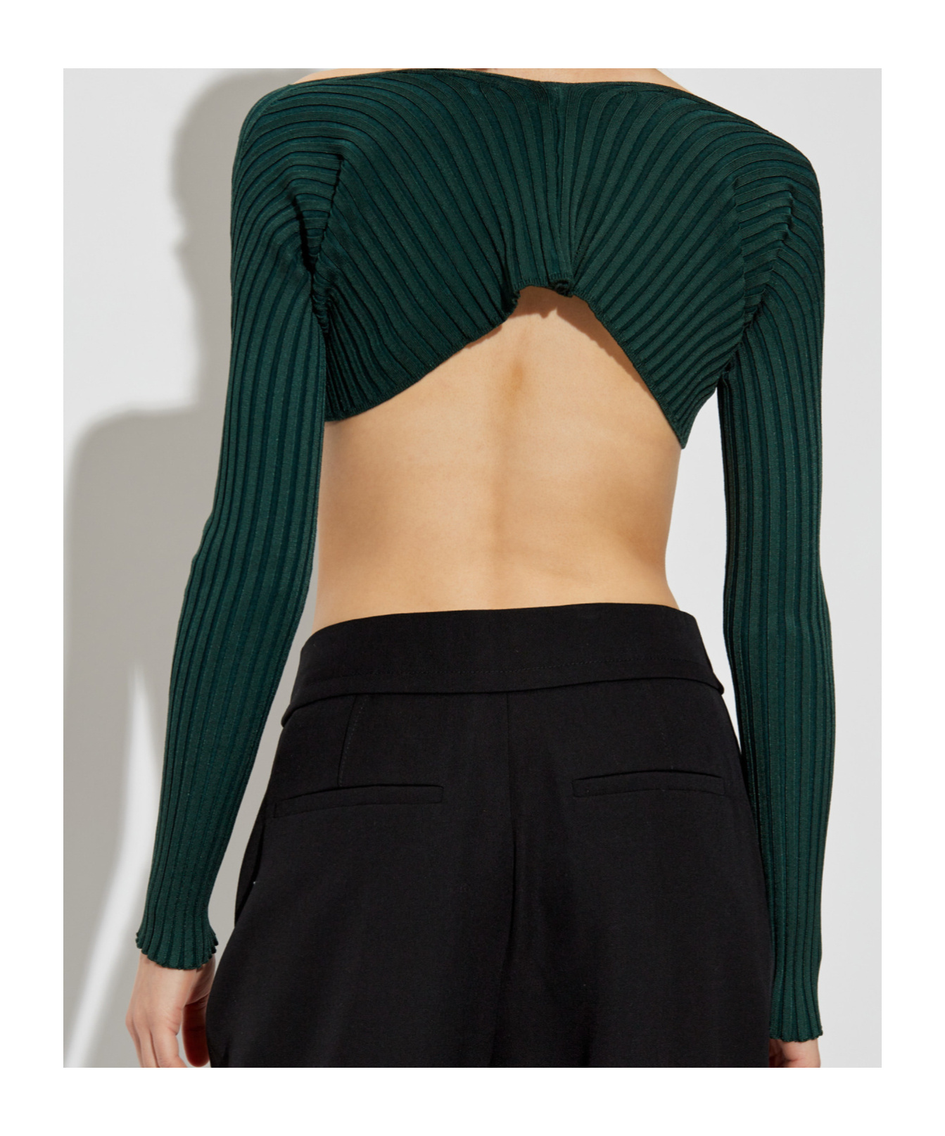 Jacquemus Logo-plaque Long-sleeved Cardigan In Green