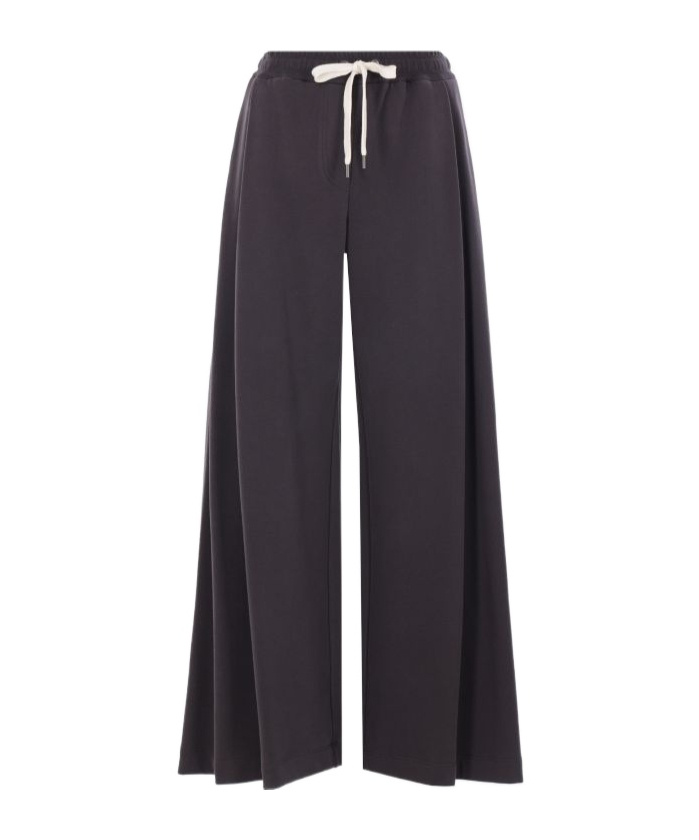 Brunello Cucinelli Wide-leg Joggers In Dark Gray