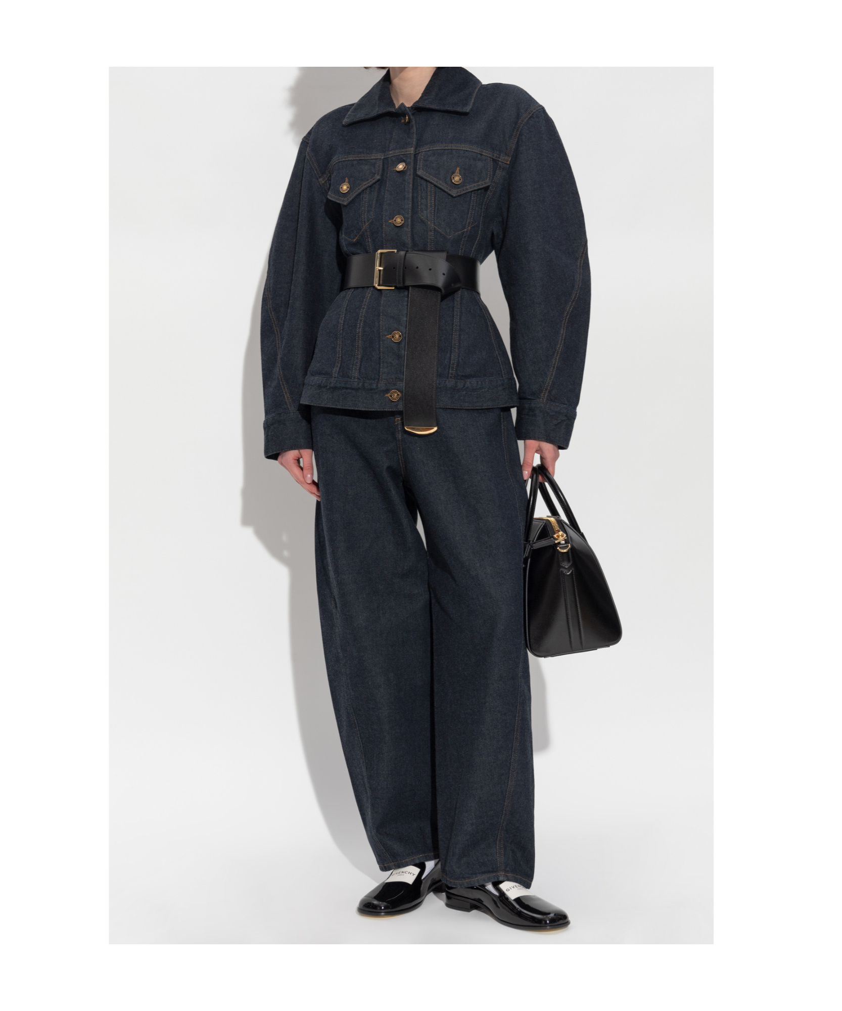 Givenchy Cocoon-sleeve Waisted Denim Jacket