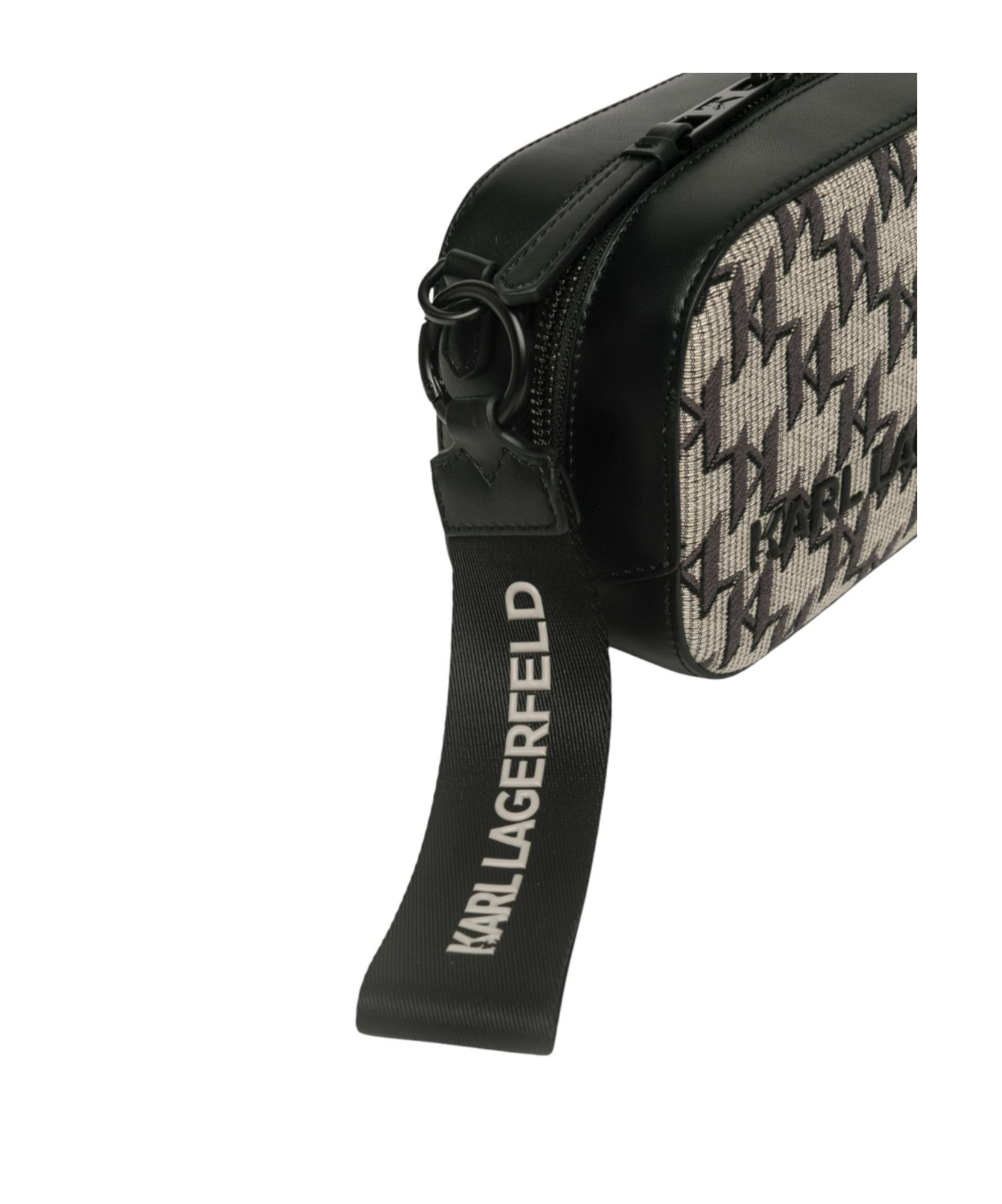 Karl Lagerfeld Zippered Shoulder Bag In Black