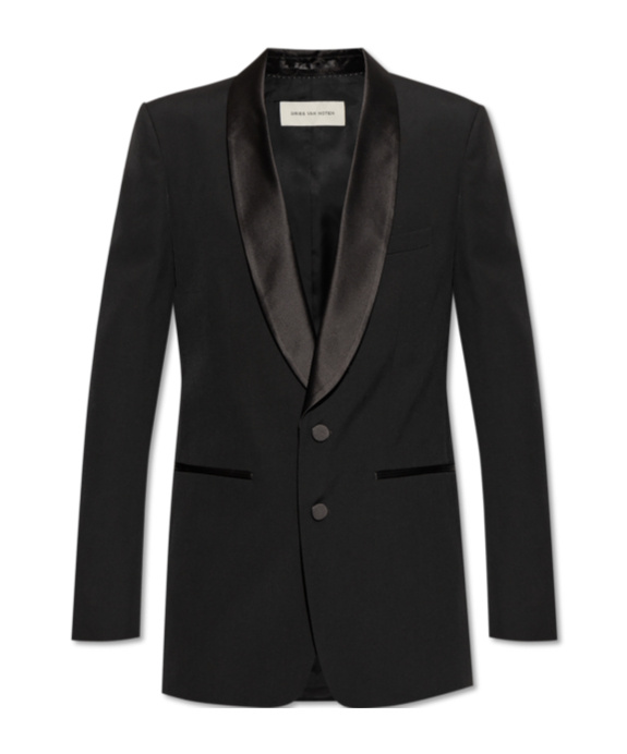 Dries Van Noten Long-sleeved Suit Coat In Black