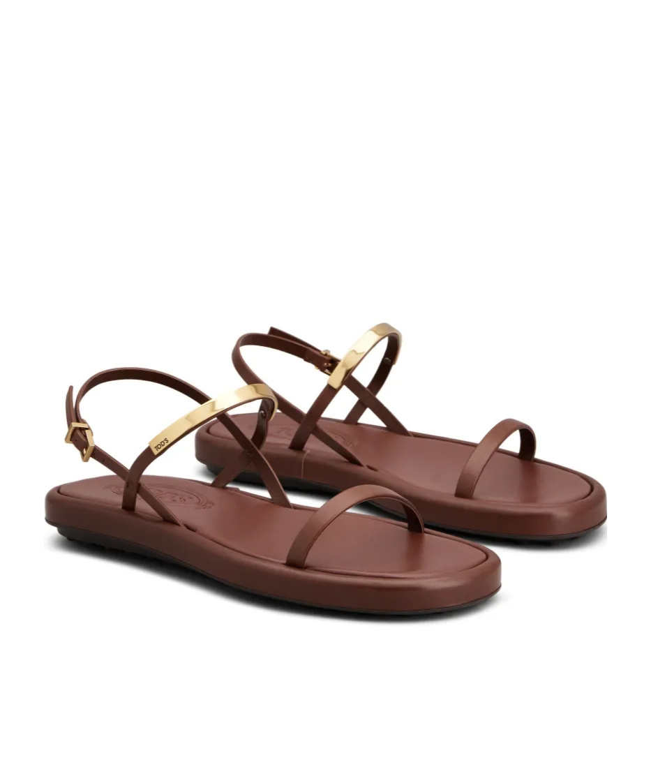 Tod's Leather Sandal In Brown
