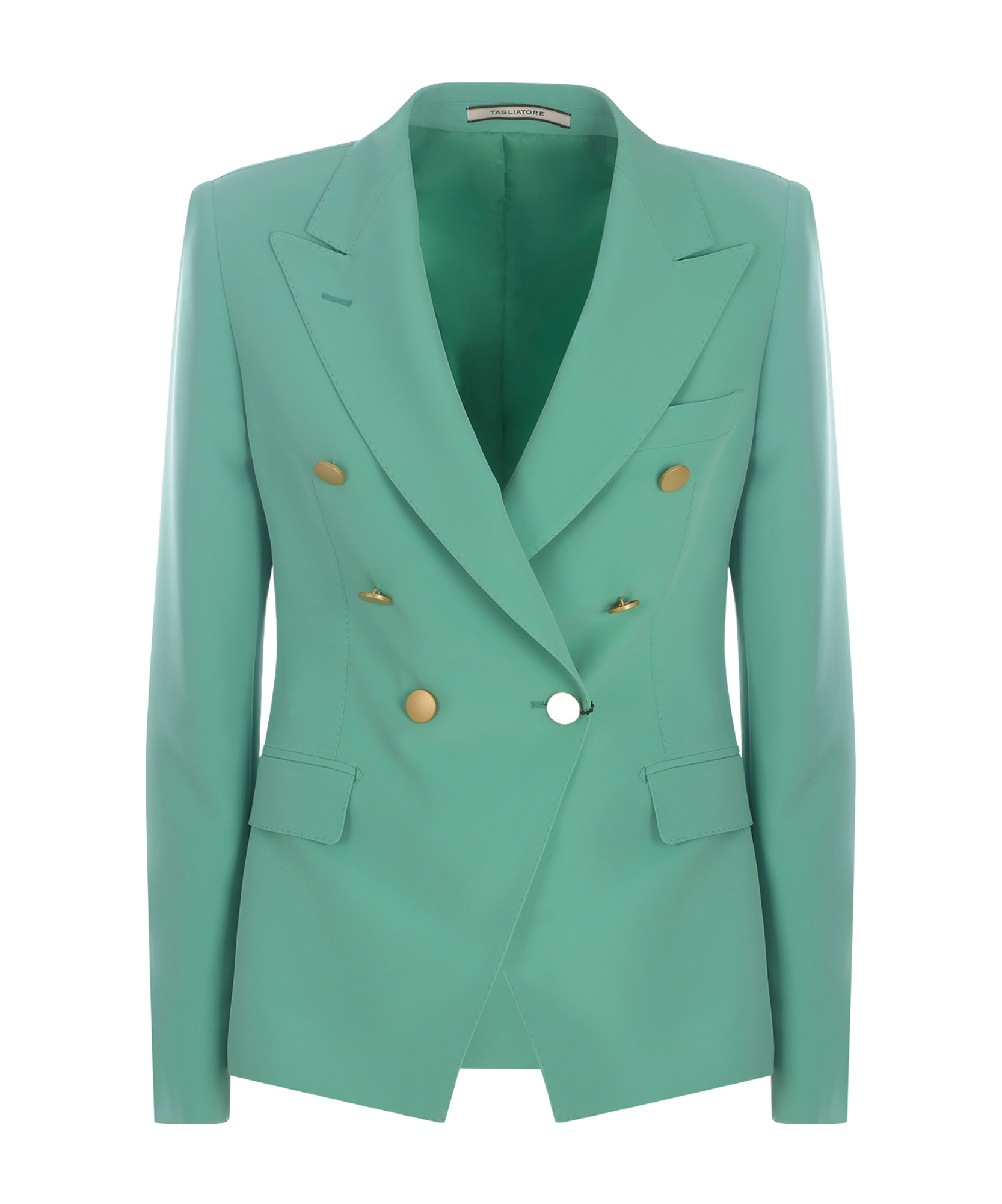 Tagliatore Long Sleeved Lapel Suit Jacket In Blue