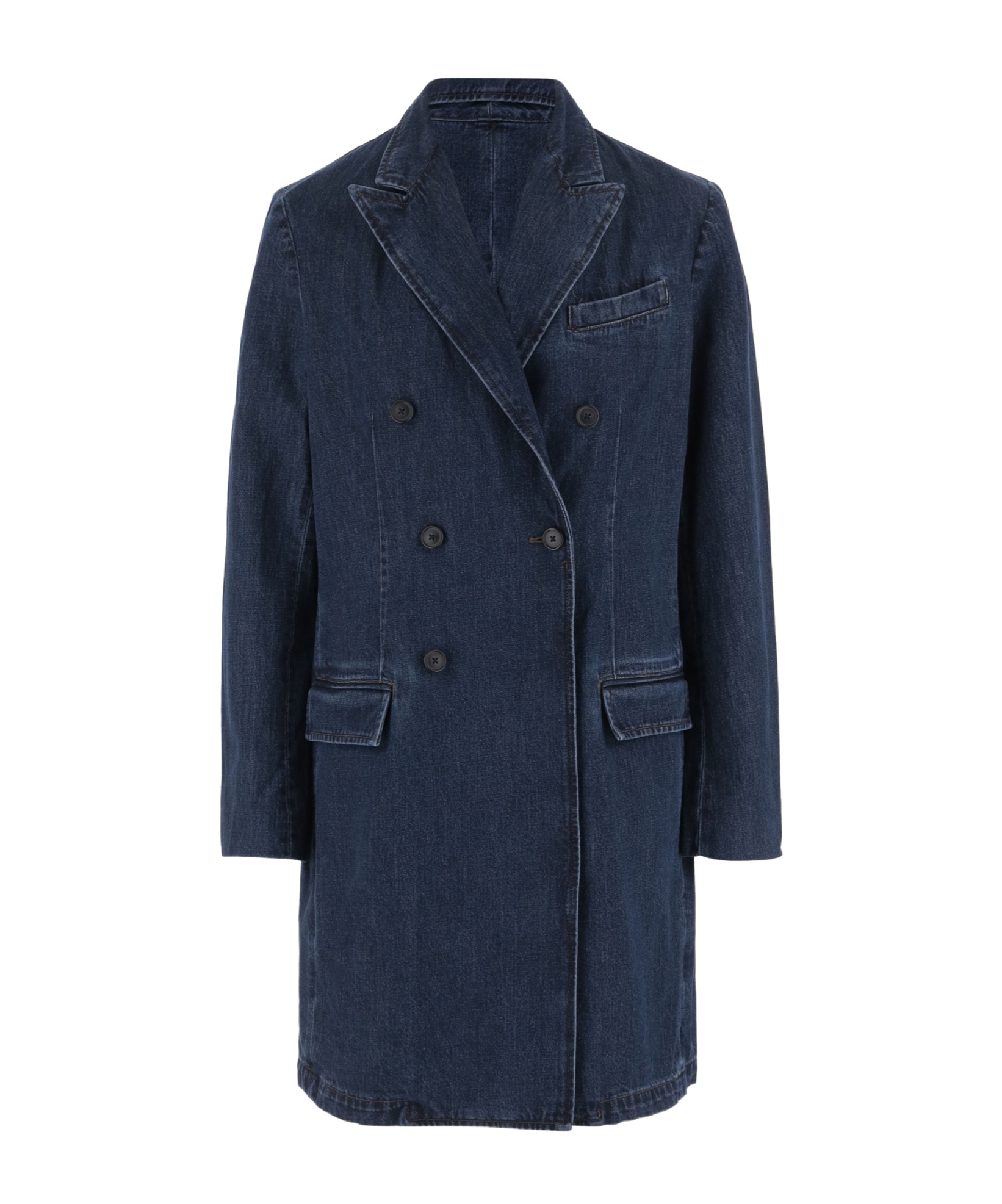 Polo Ralph Lauren Denim Double-breasted Coat In Blue