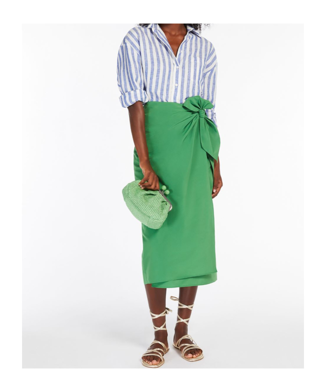 Weekend Max Mara Small Raffia-effect Pasticcino Bag In Emerald
