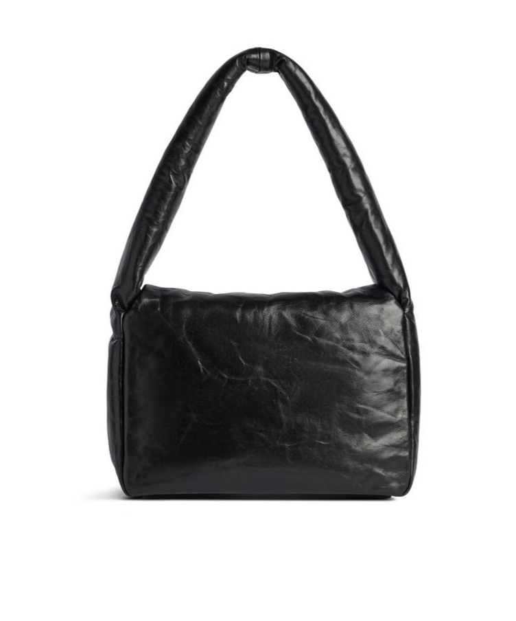 Balenciaga Black Nappa Leather Small Monaco Shoulder Bag In Black