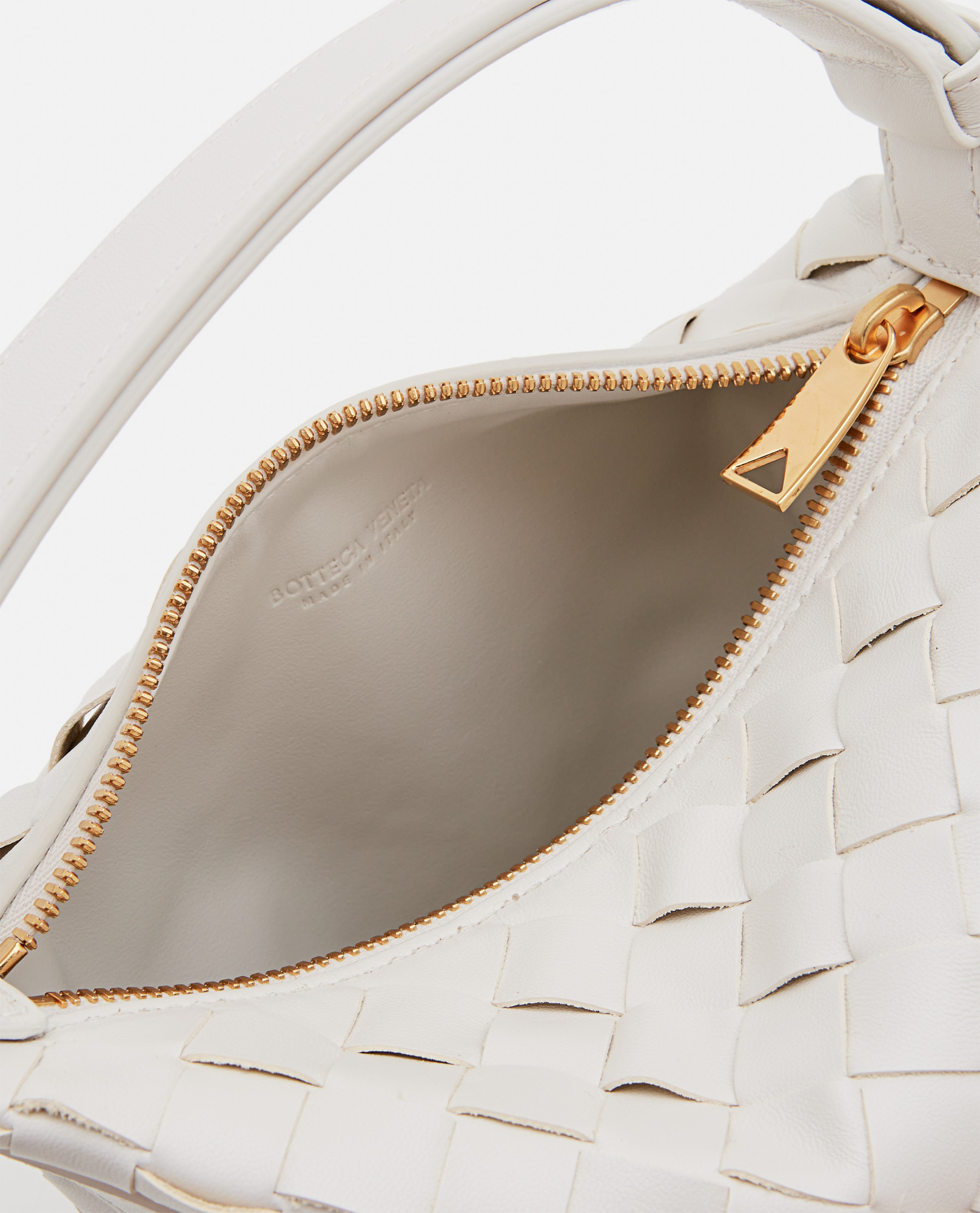 Bottega Veneta Candy Wallace Leather Tote Bag In White