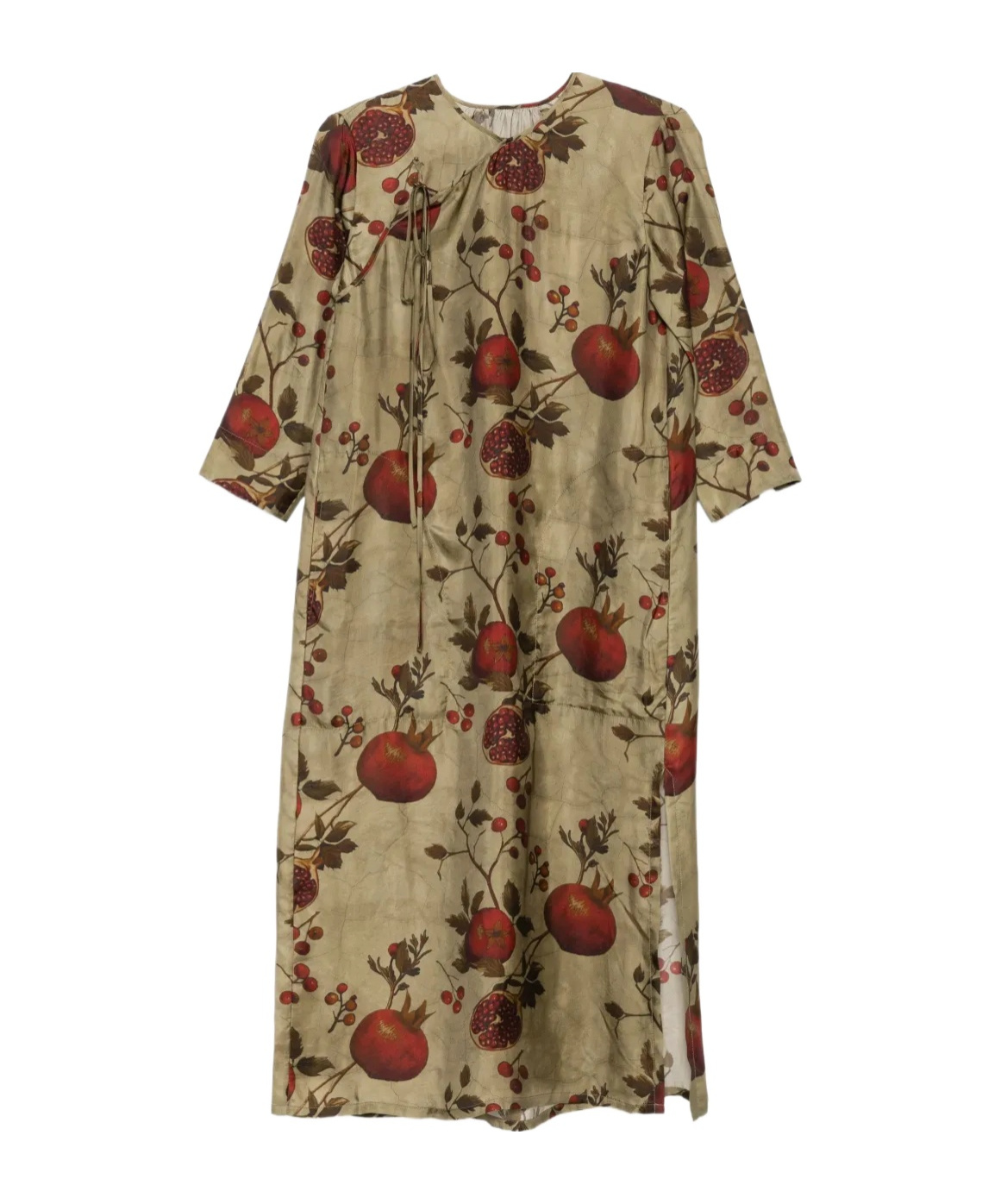 Uma Wang Pomegranate-print Tie-front Midi Dress In Multi