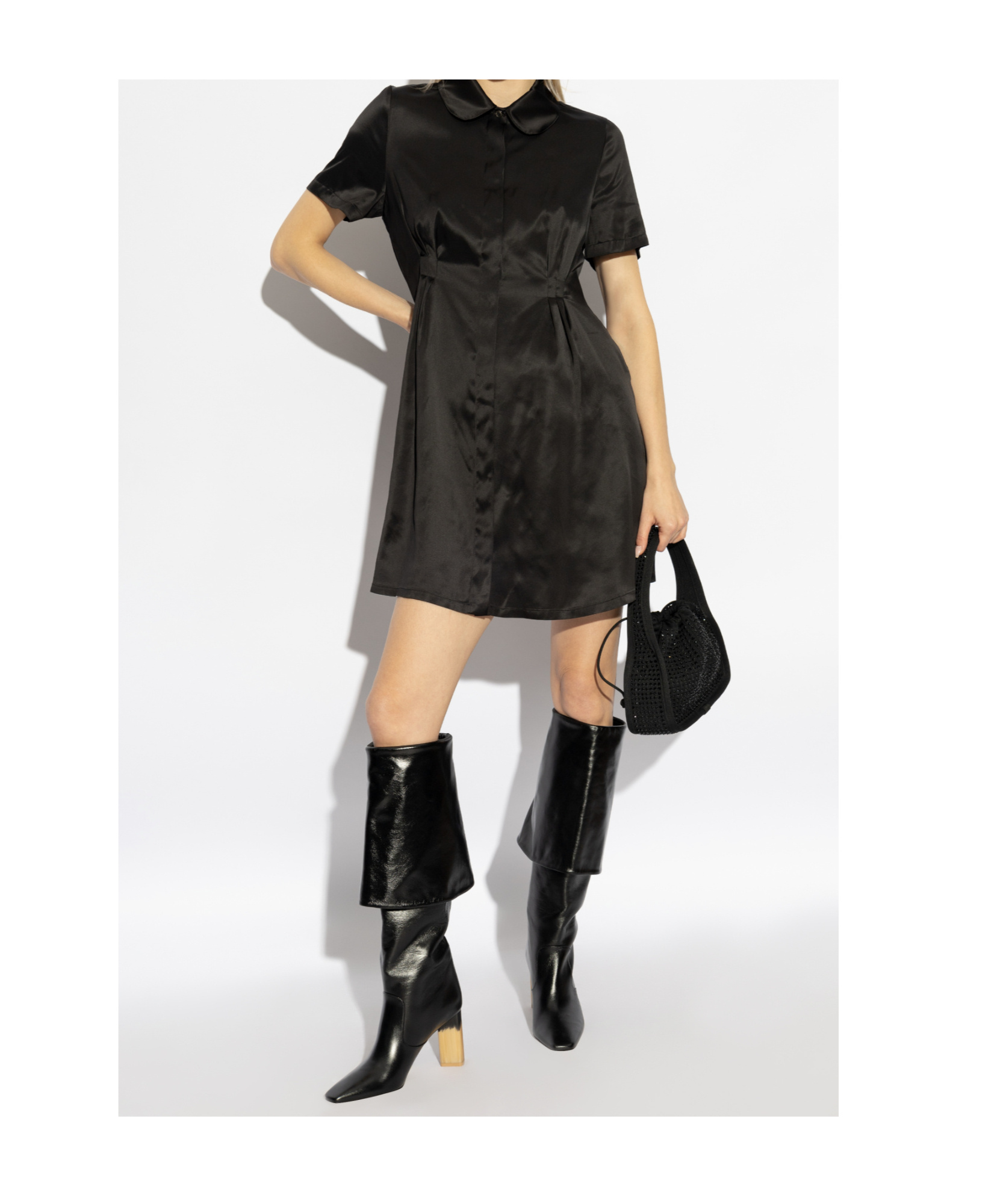 Apc Satin Minidress In Black