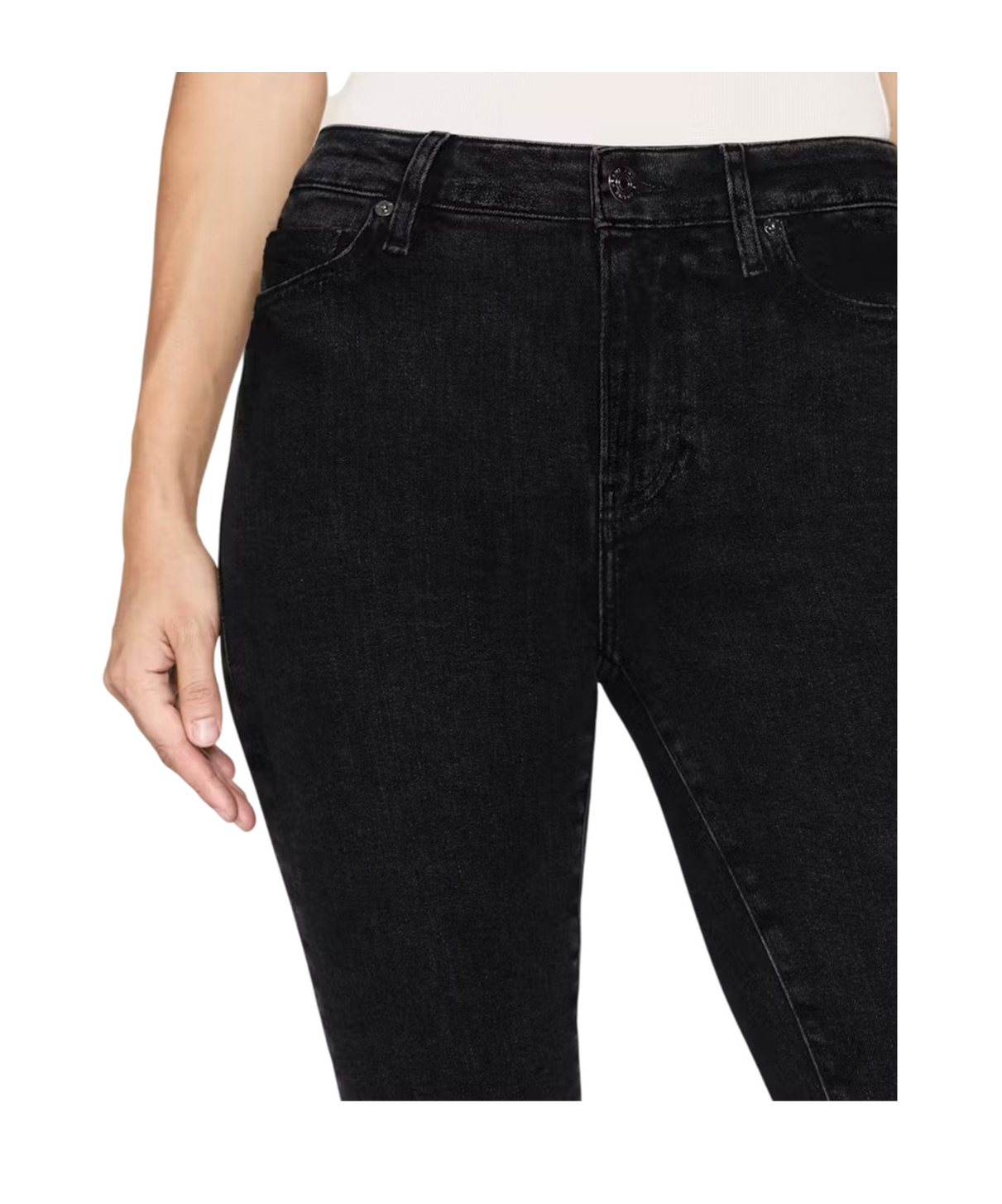 Frame Le Crop Mini Boot Stagger Raw Hem Crop Bootcut Jeans In Black