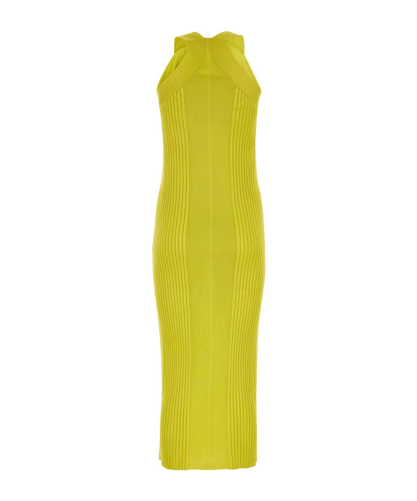 Jil Sander Ribbed-knit Sleeveless Midi Dress In Yellow