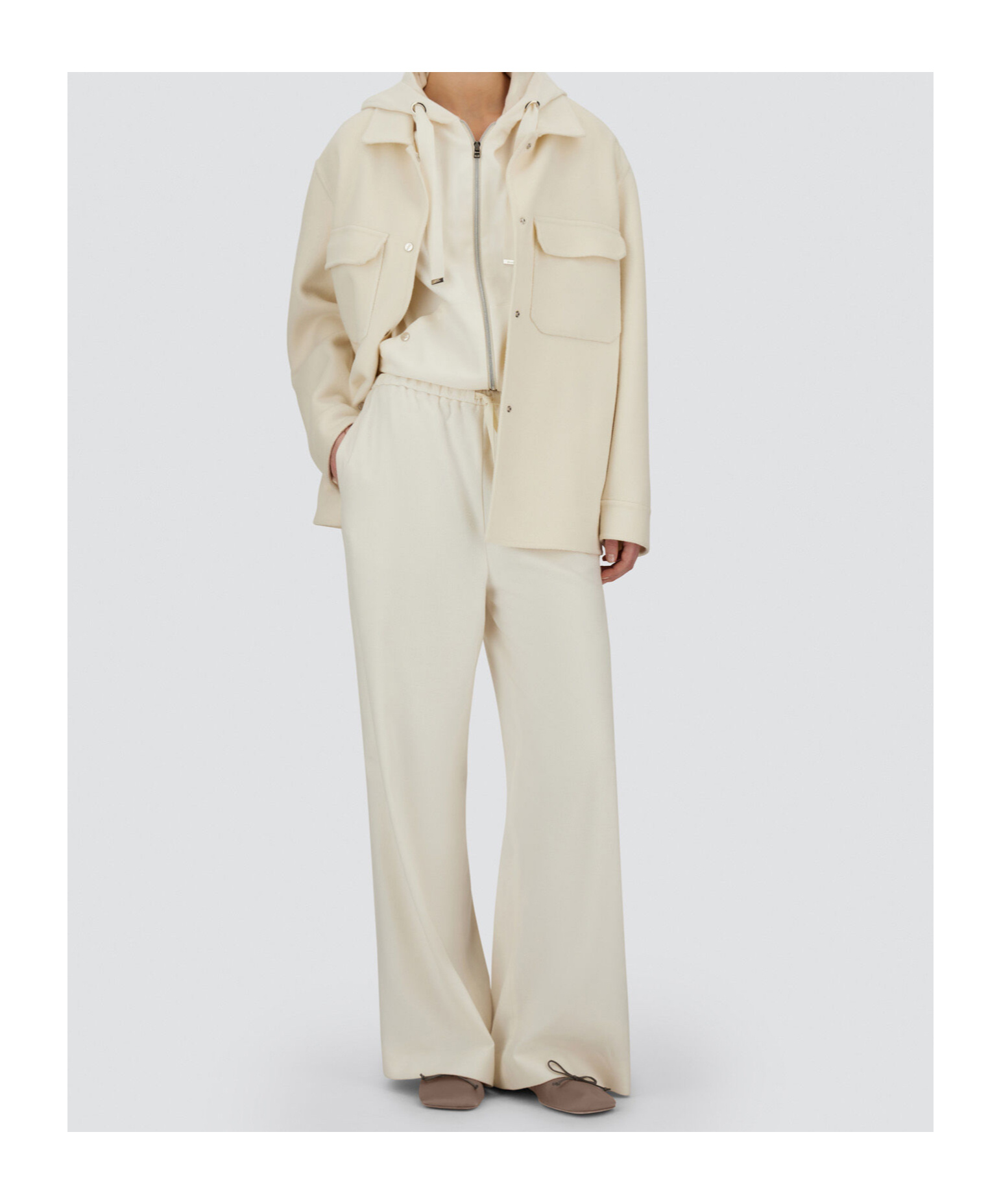 Herno Resort Trousers In Cotton Feel With Drawstring In White