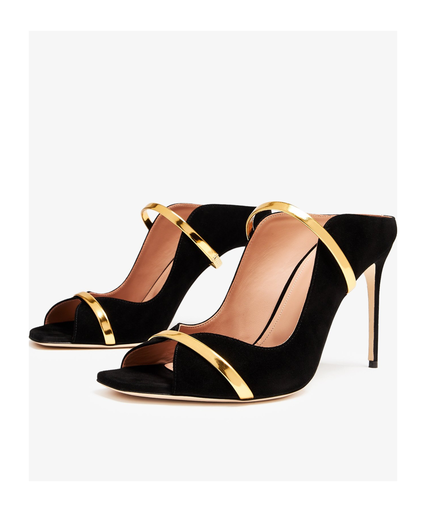 Shop Malone Souliers Square-headed High-heeled Sandals In Black