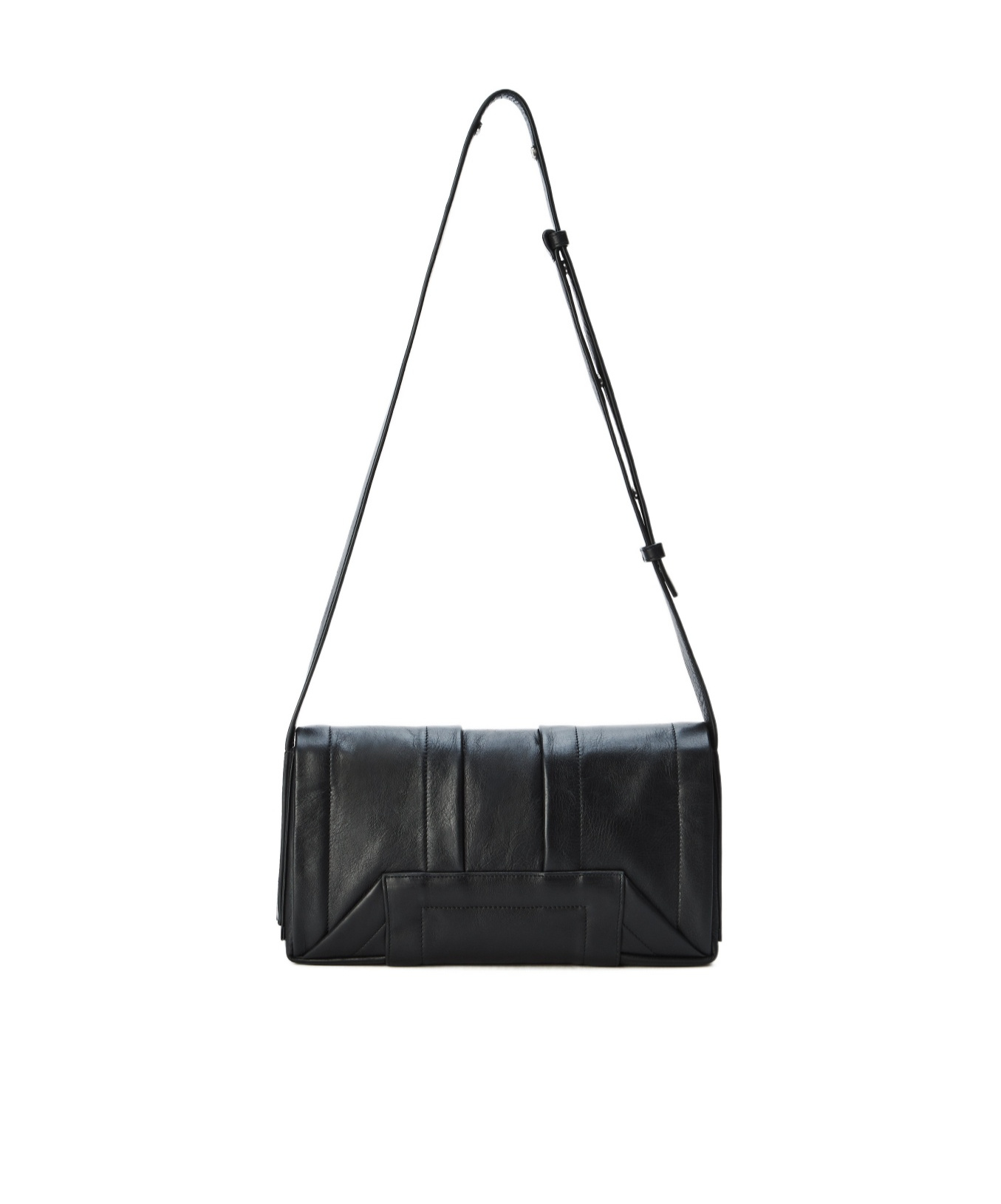 Alexander Wang Pack Flap Crossbody Bag Leather Medium In Black