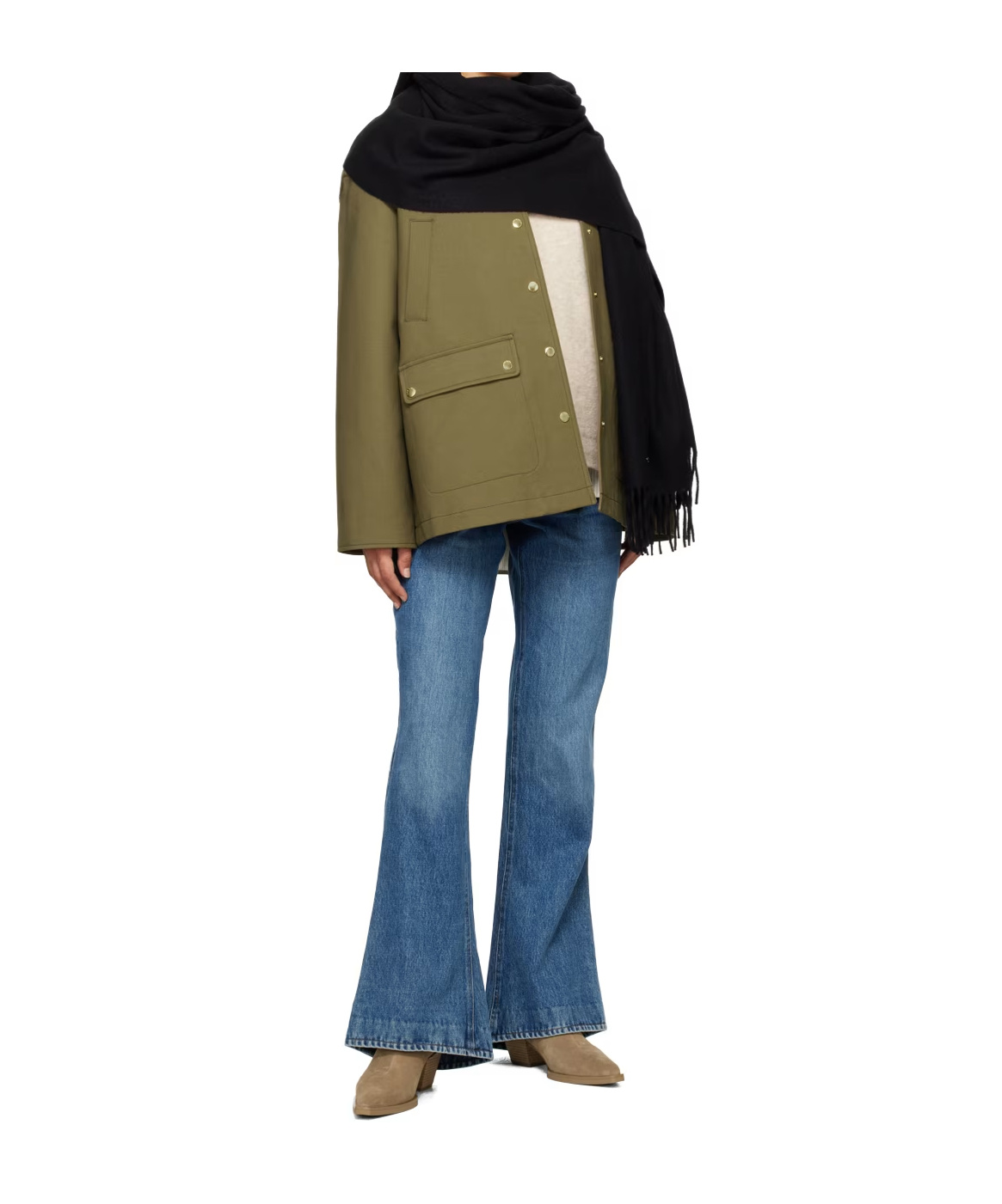 Rag & Bone Addison Tassel Scarf In Black