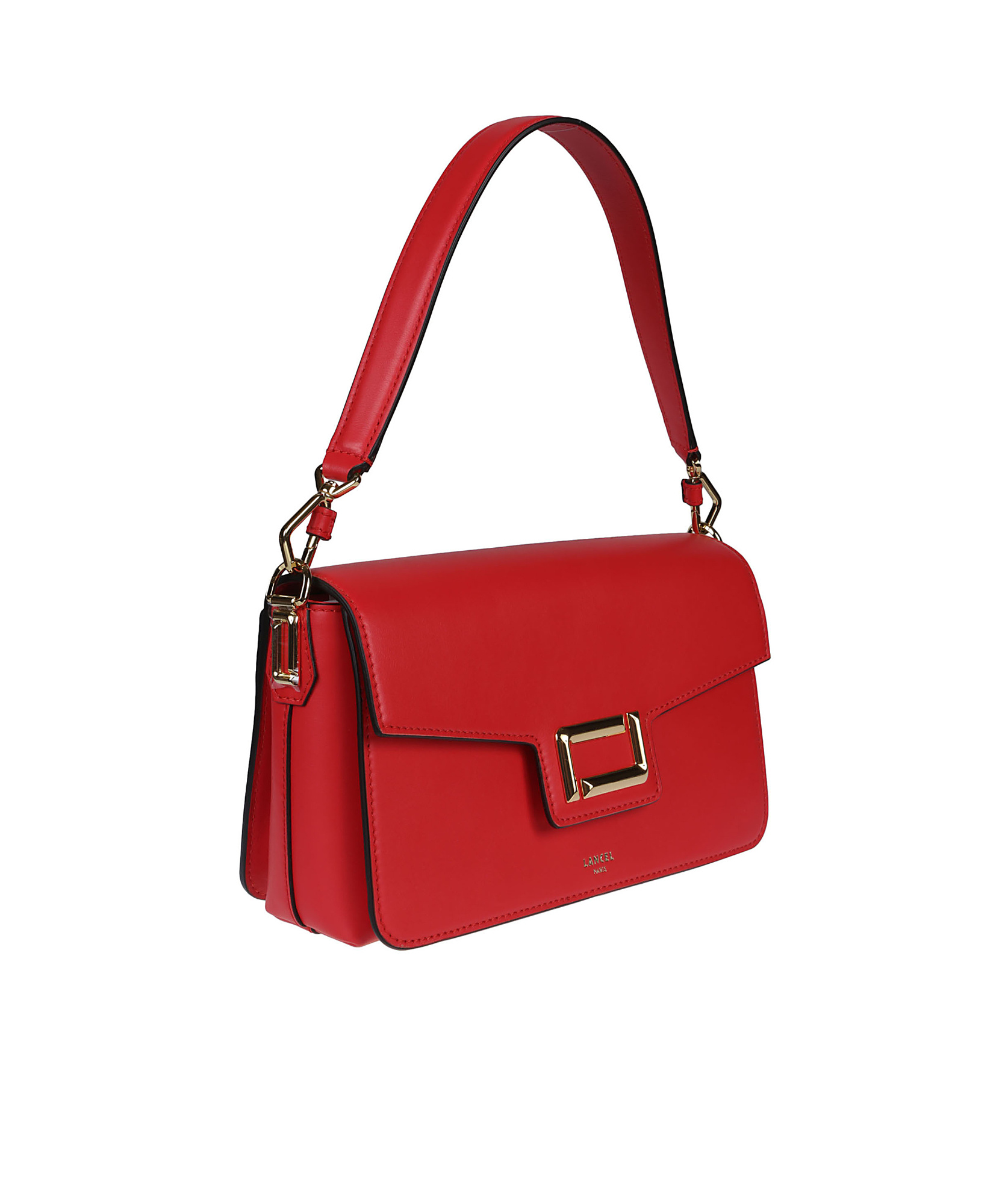 Lancel Flip Shoulder Bag In Red