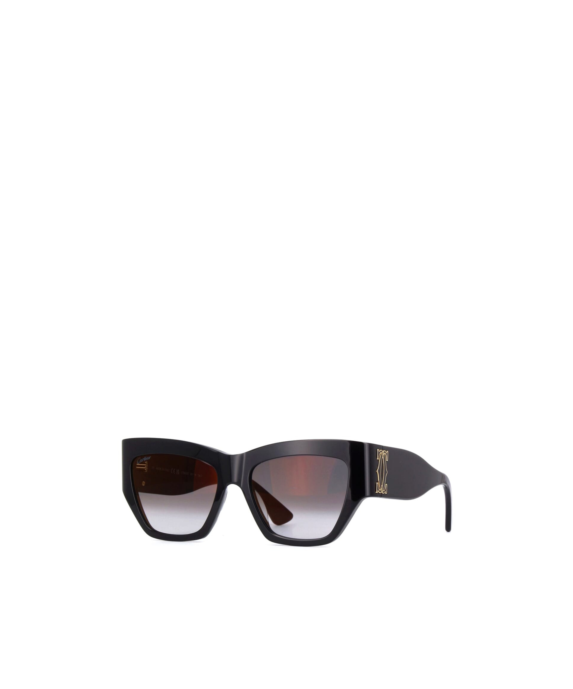 Cartier Logo-embossed Cat-eye Suglasses In Gray