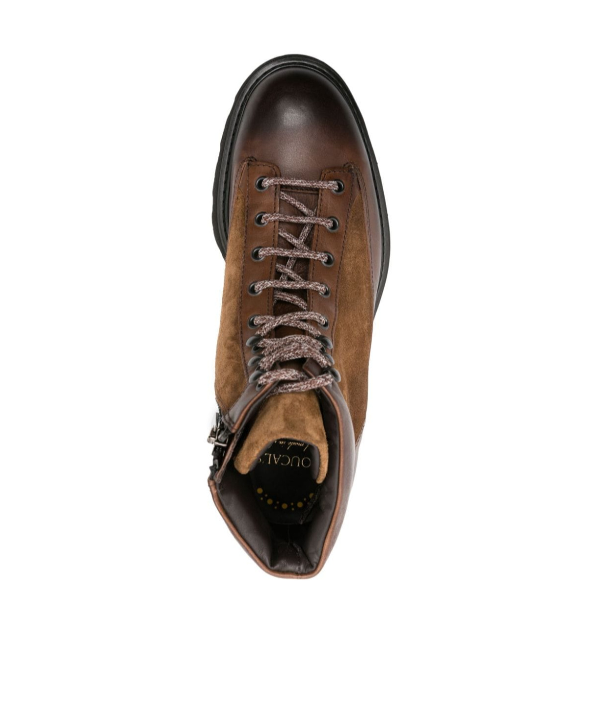 Doucal's Panelled Lace-up Ankle Boots In Black