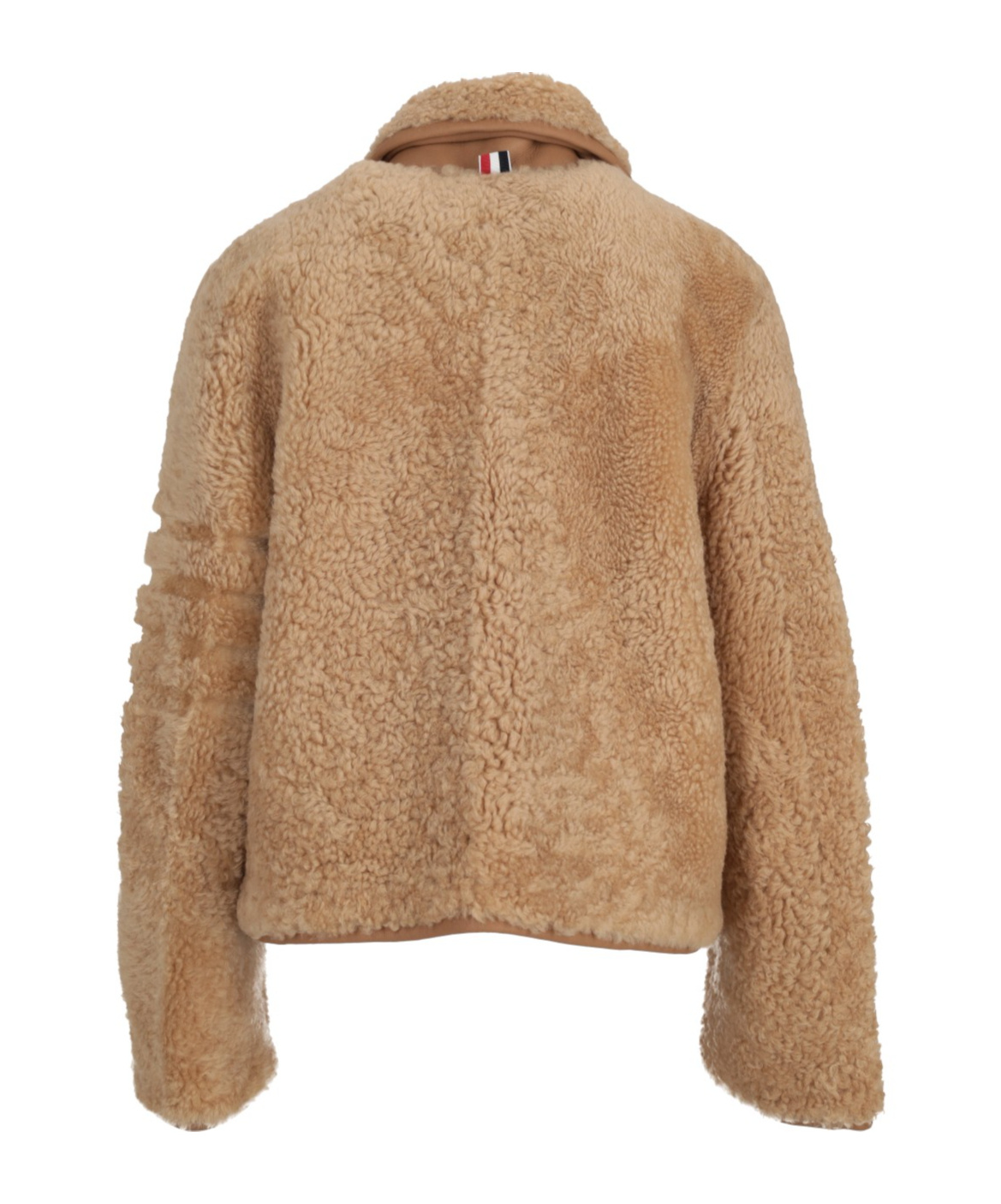 Thom Browne Shearling Collared Jacket Long Sleeves In Green