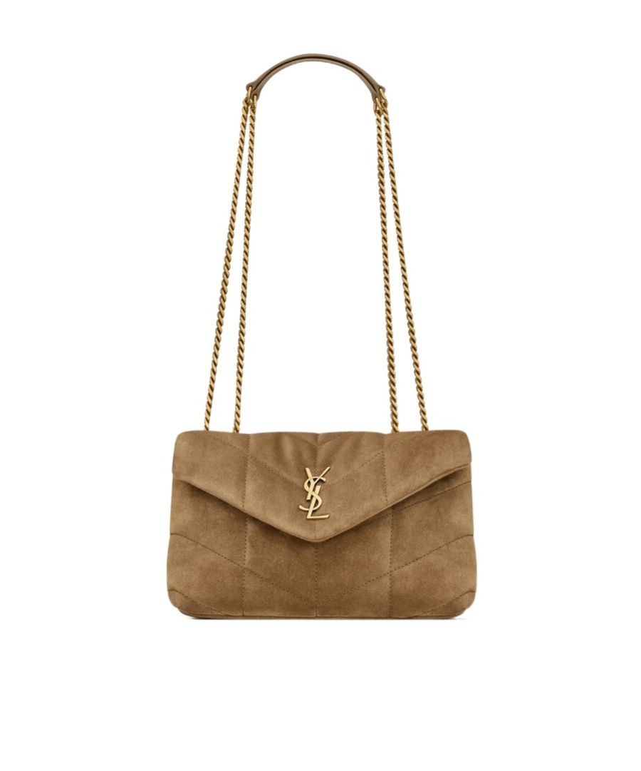 Saint Laurent Toy Puffer Logo Shoulder Bag In Brown
