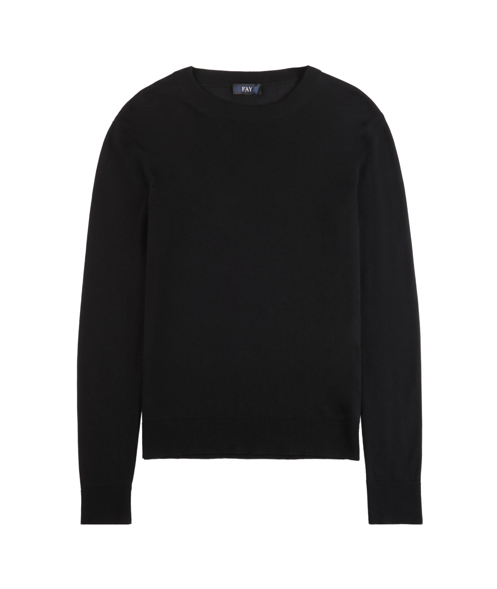 Fay Round-neck Pullover In Black