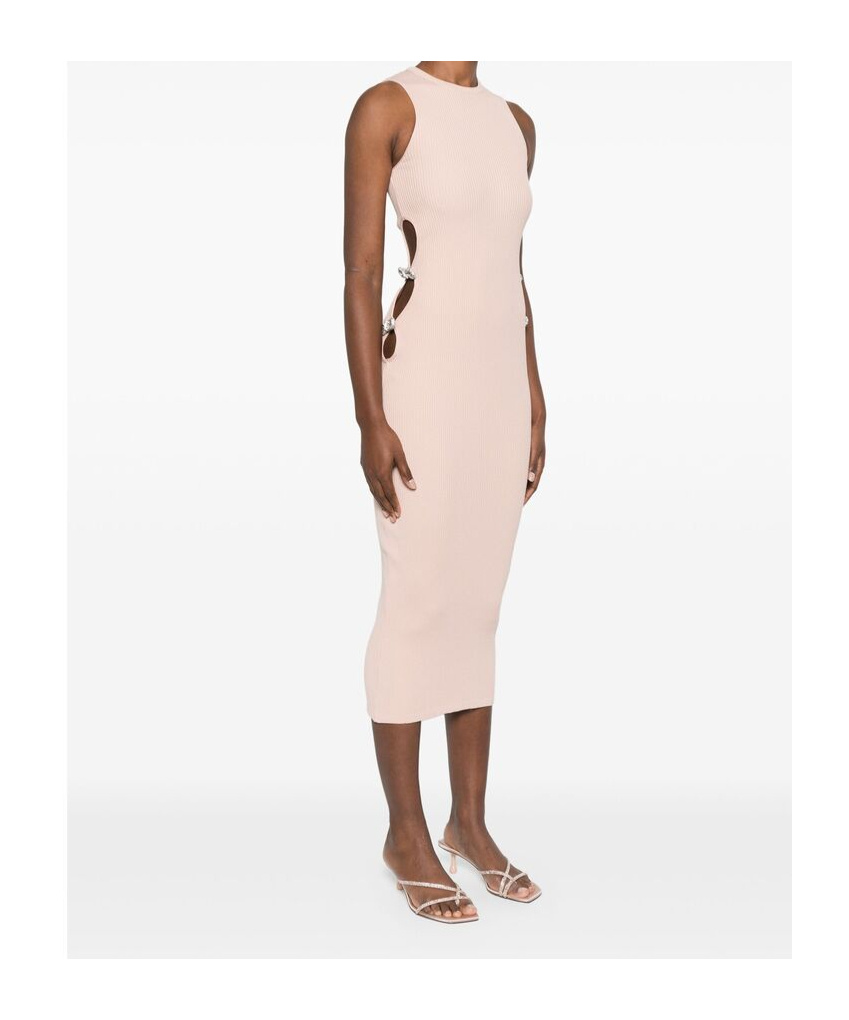 Machmach Round-neck Dress In Nude
